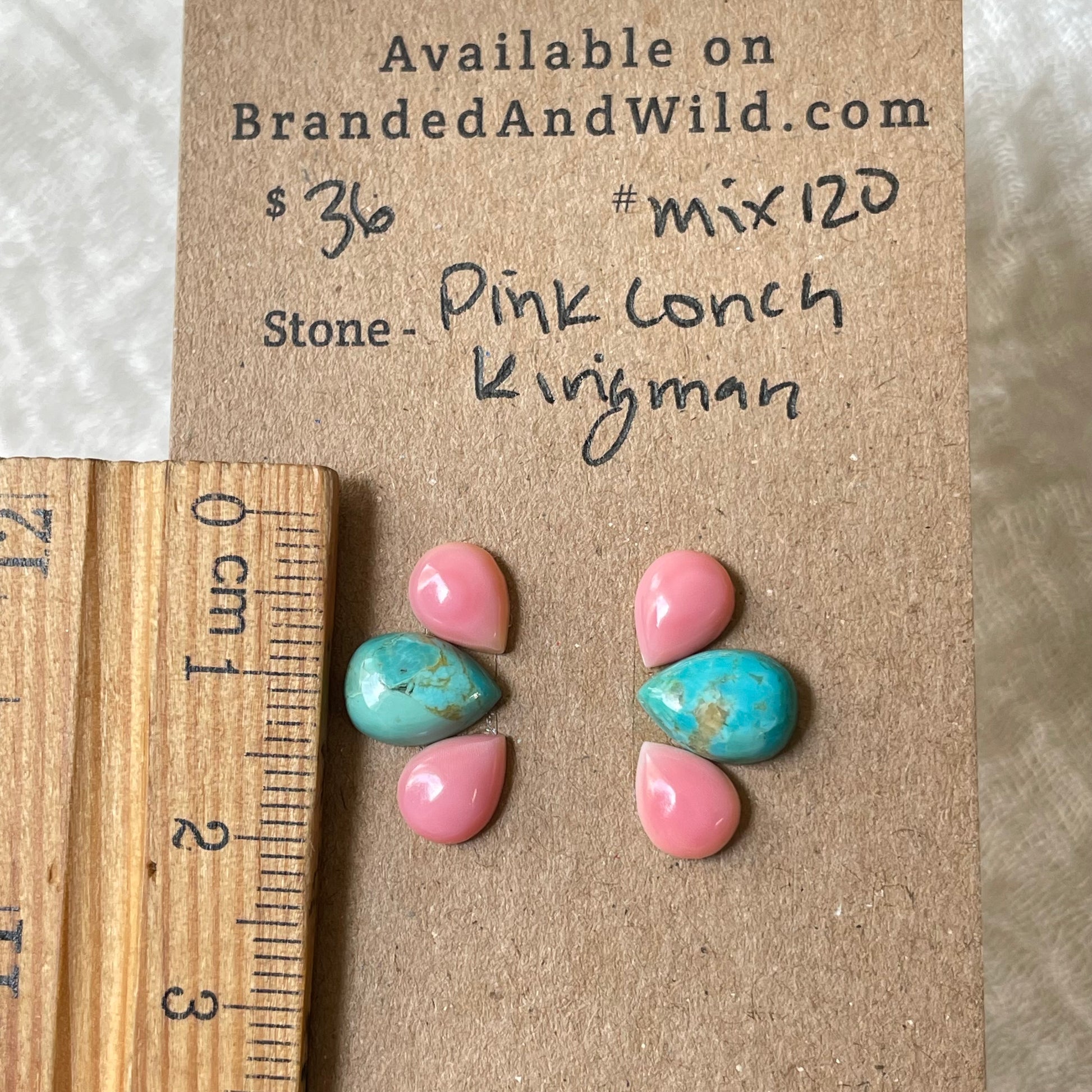 Kingman / Pink Conch Cabochon - Mix120 85C03B7F-7320-4398-A437-CDF5212E25DF Brandedandwild.com