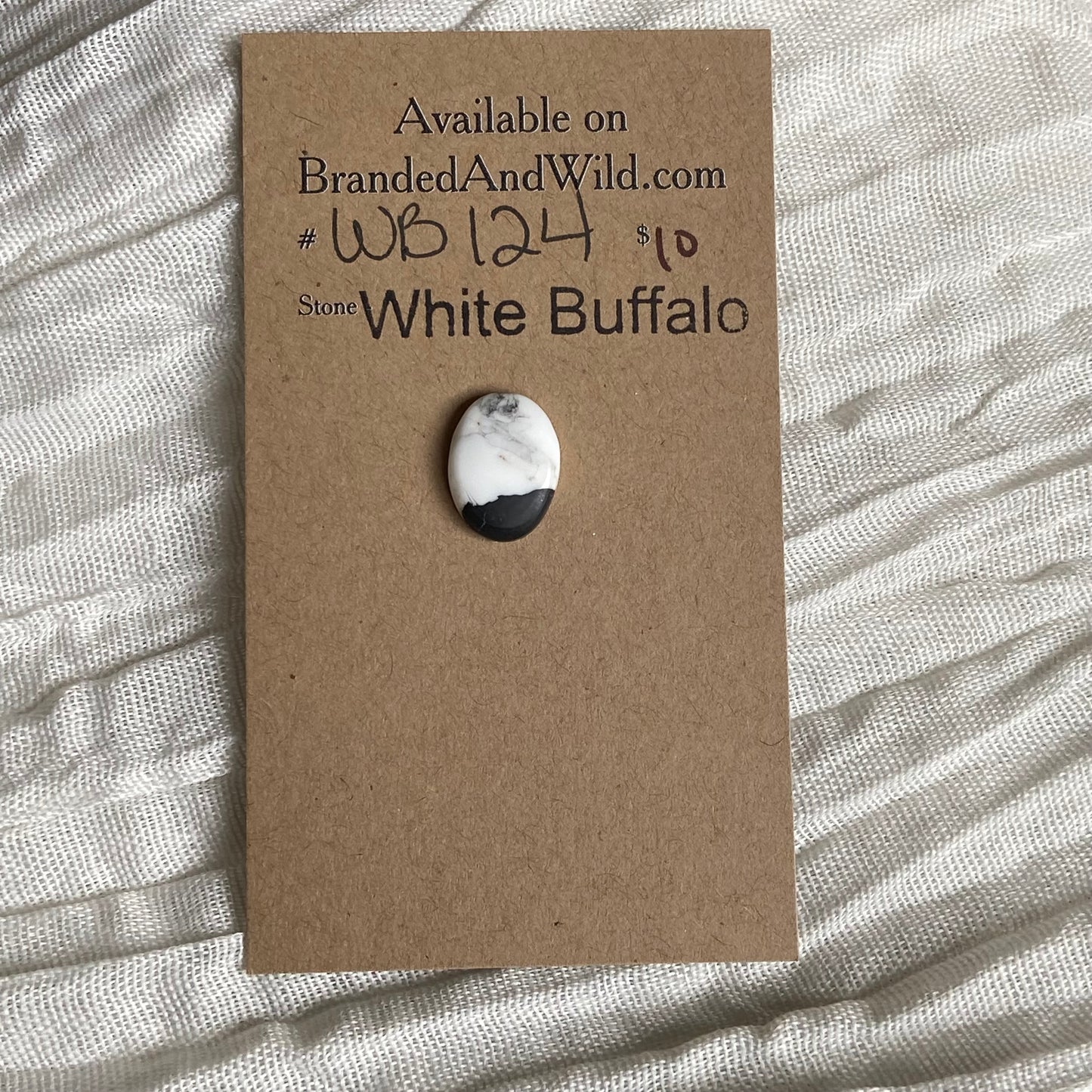 White Buffalo Cabochon - WB124 864561F2-52AB-4298-B7AA-D13B5546BAD1 Brandedandwild.com