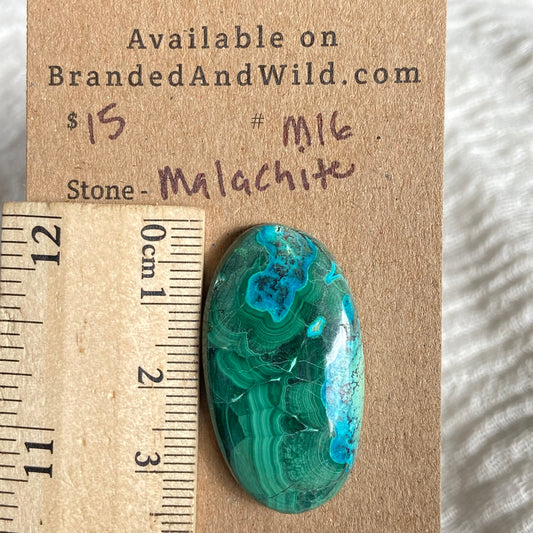 Malachite Cabochon - M16 8651C8CB-FF08-4B1F-99AF-E85A9E1AEAA4 Brandedandwild.com