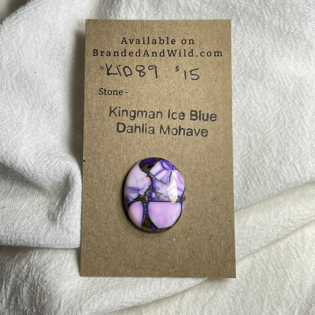 Kingman Ice Blue Dahlia Cabochon - KID89 8655DB23-2304-4B9A-BD4D-97FC9F87BD77 Brandedandwild.com