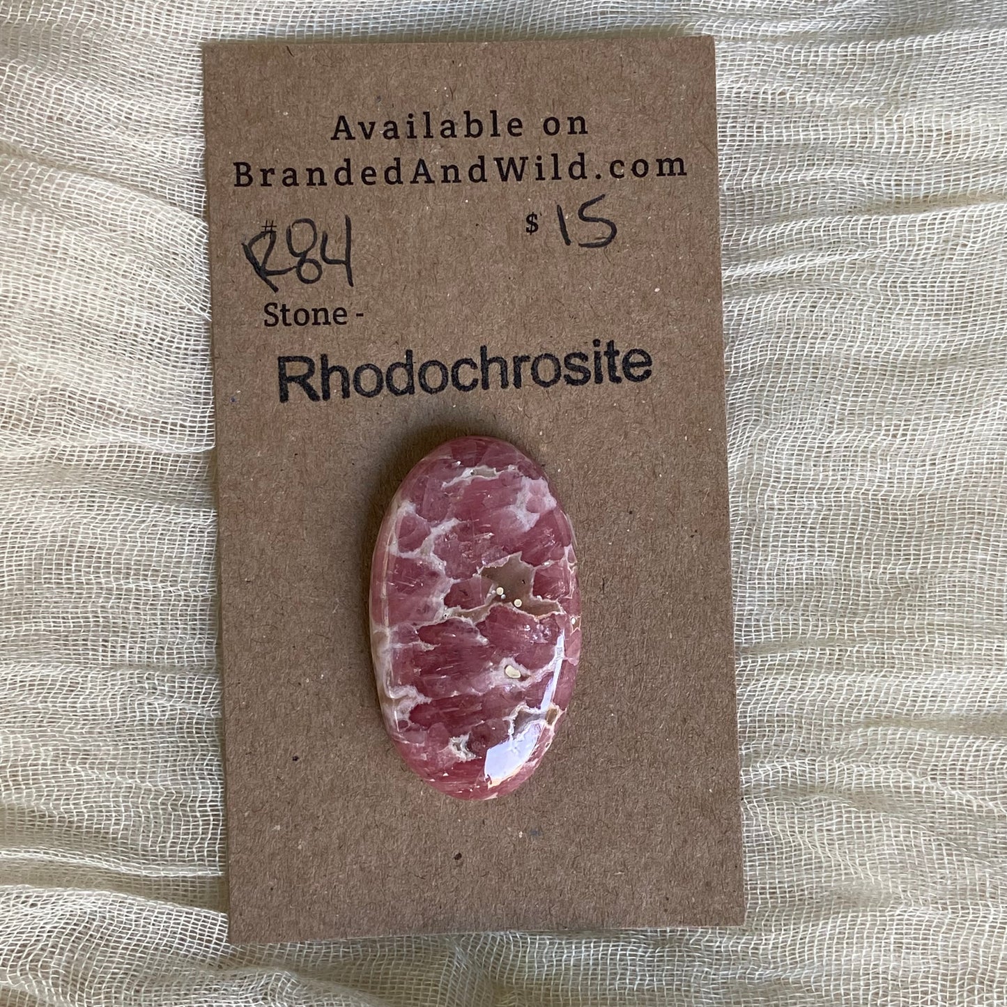 Rhodochrosite Cabochon - R84 86729480-1C9E-415A-B886-5AC7D4771F70 Brandedandwild.com