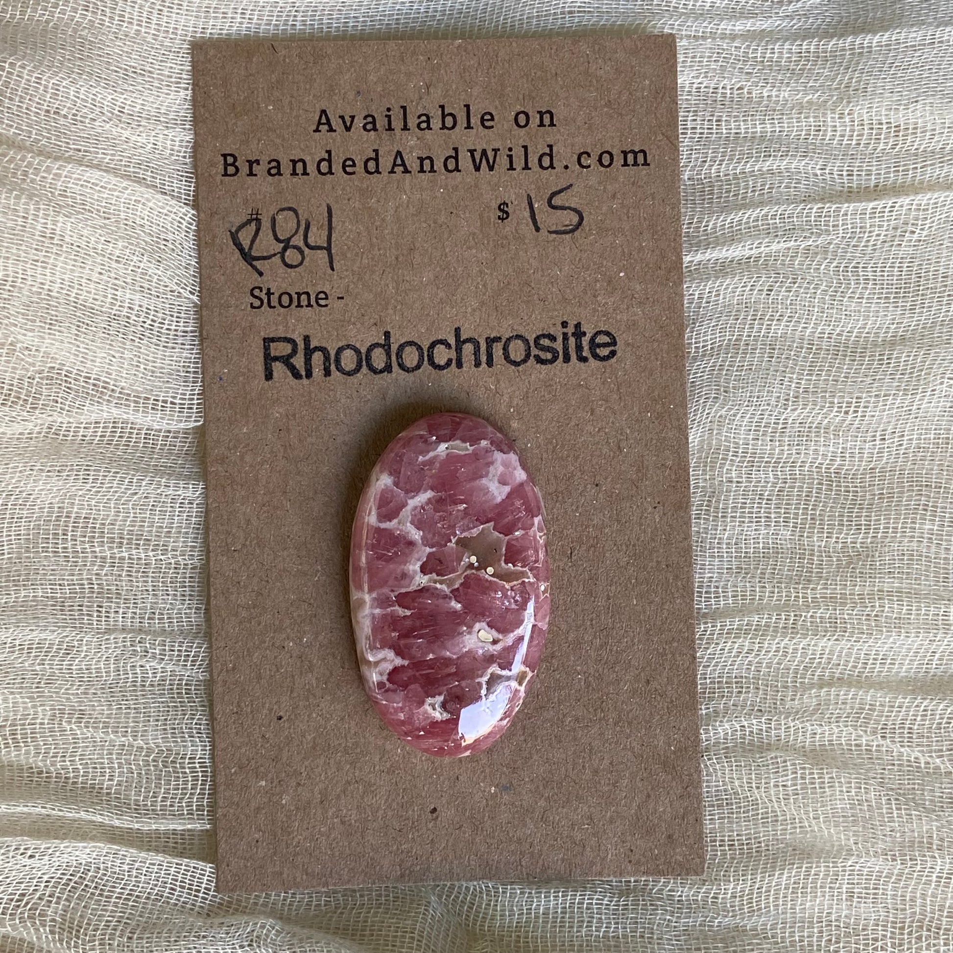 Rhodochrosite Cabochon - R84 86729480-1C9E-415A-B886-5AC7D4771F70 Brandedandwild.com