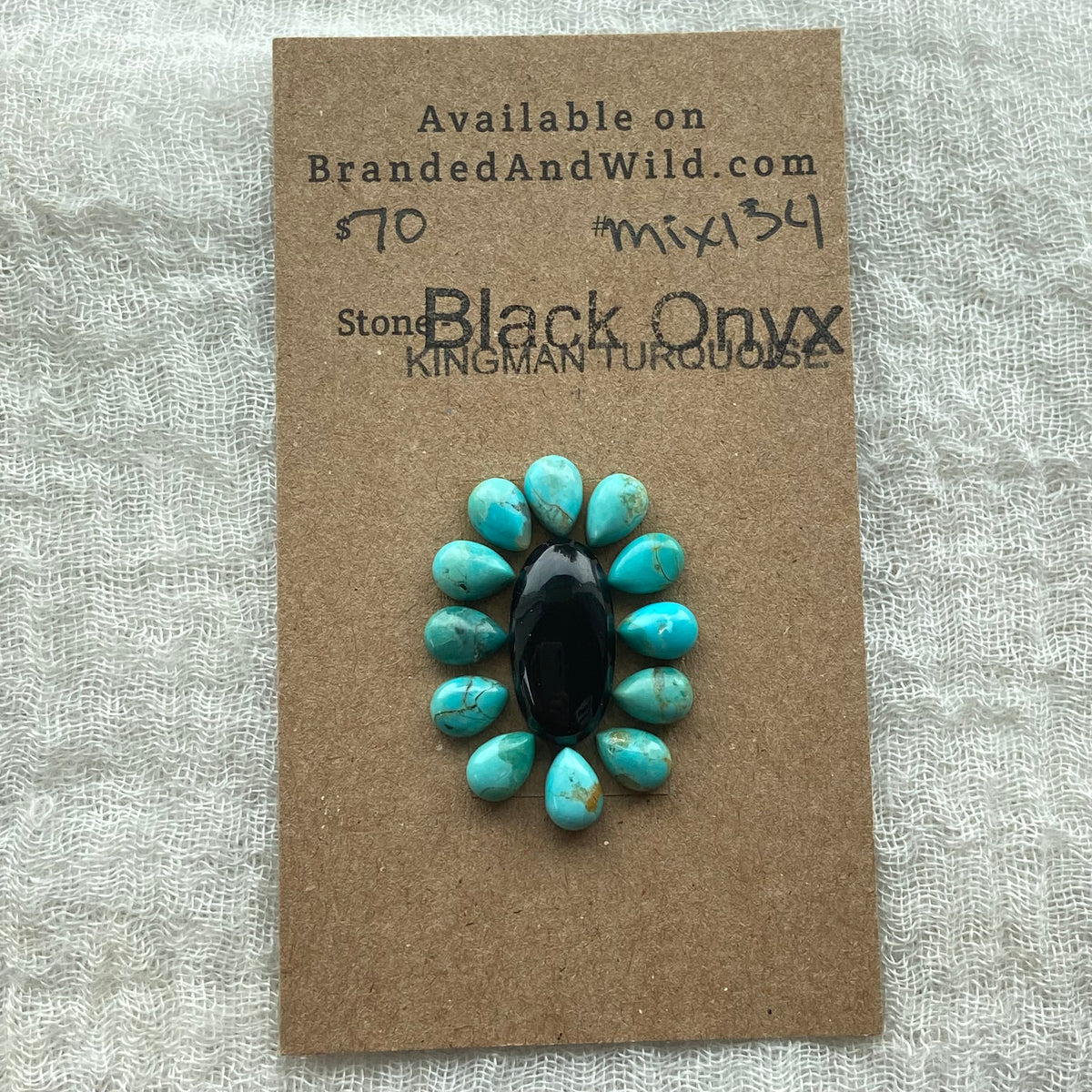 Kingman / Black Onyx Cabochon - Mix134