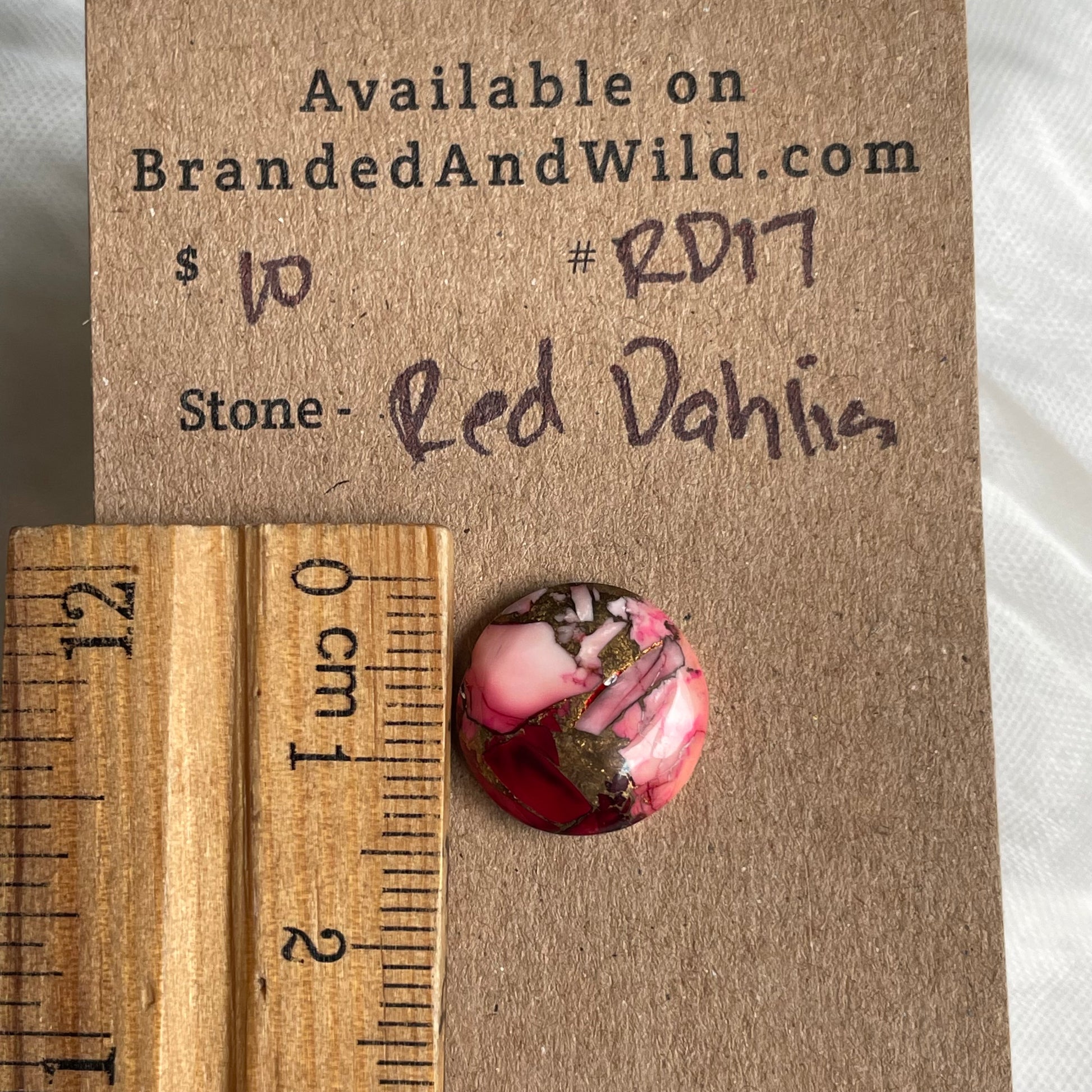 Red Dahlia Cabochon - RD17 86A353F8-2A25-4207-99BA-B9C703EF5CC7 Brandedandwild.com