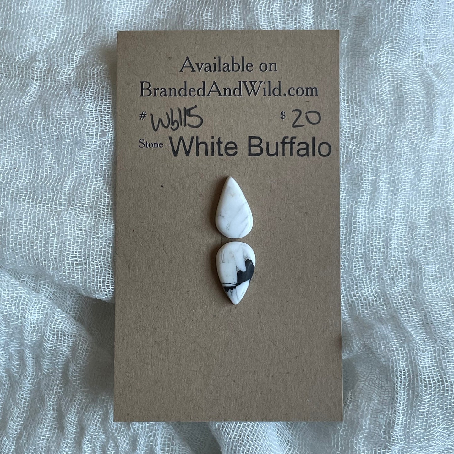 White Buffalo Cabochon - WB115 86A53ADB-0AC1-4F1F-892E-6F64558B2437 Brandedandwild.com