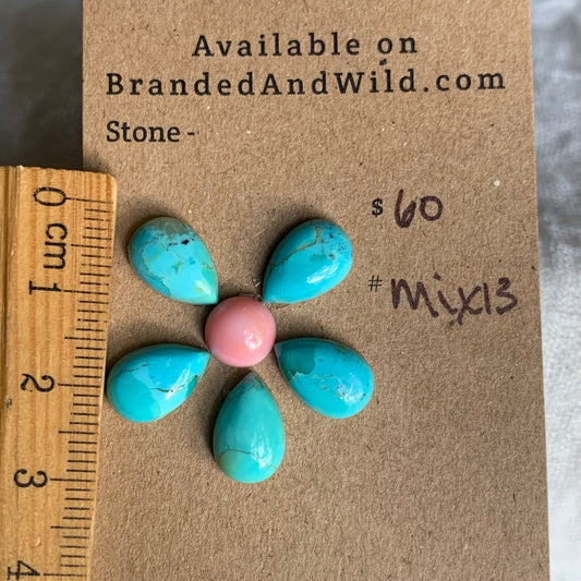 Kingman / Pink Conch Cabochon - Mix13