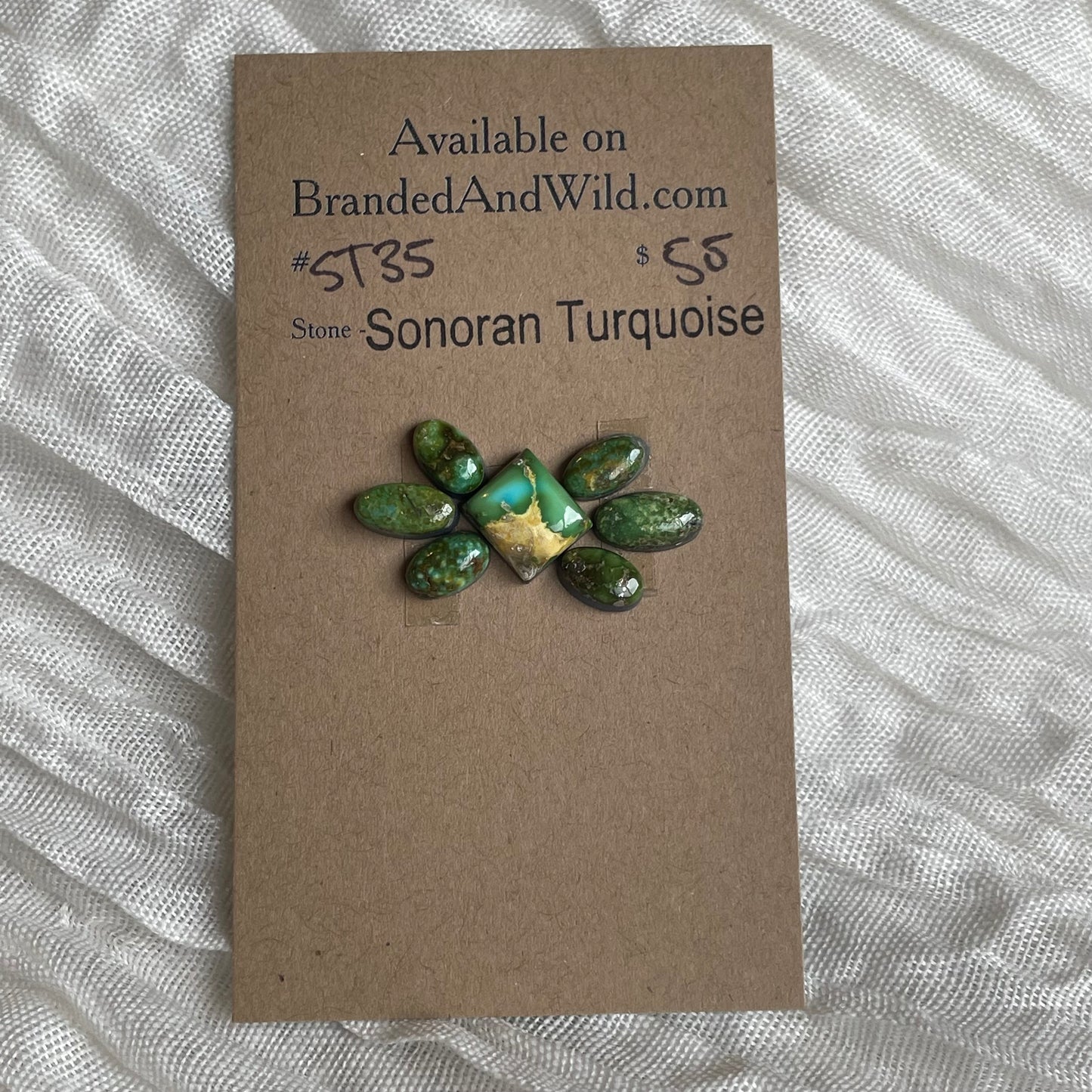 Sonoran Turquoise Cabochon - ST35 8724EF09-05C8-42BB-A6D0-6840E5685BAB Brandedandwild.com
