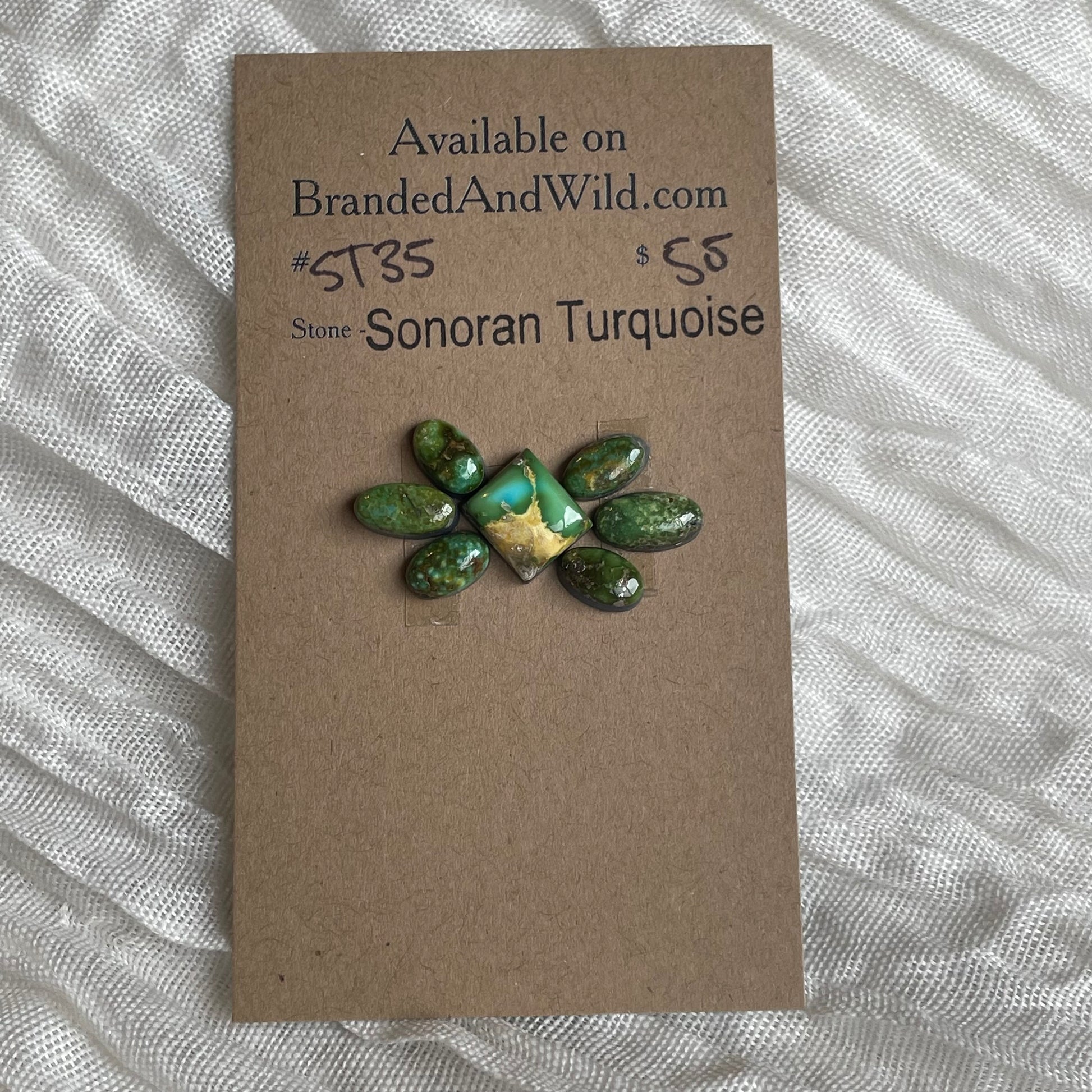 Sonoran Turquoise Cabochon - ST35 8724EF09-05C8-42BB-A6D0-6840E5685BAB Brandedandwild.com