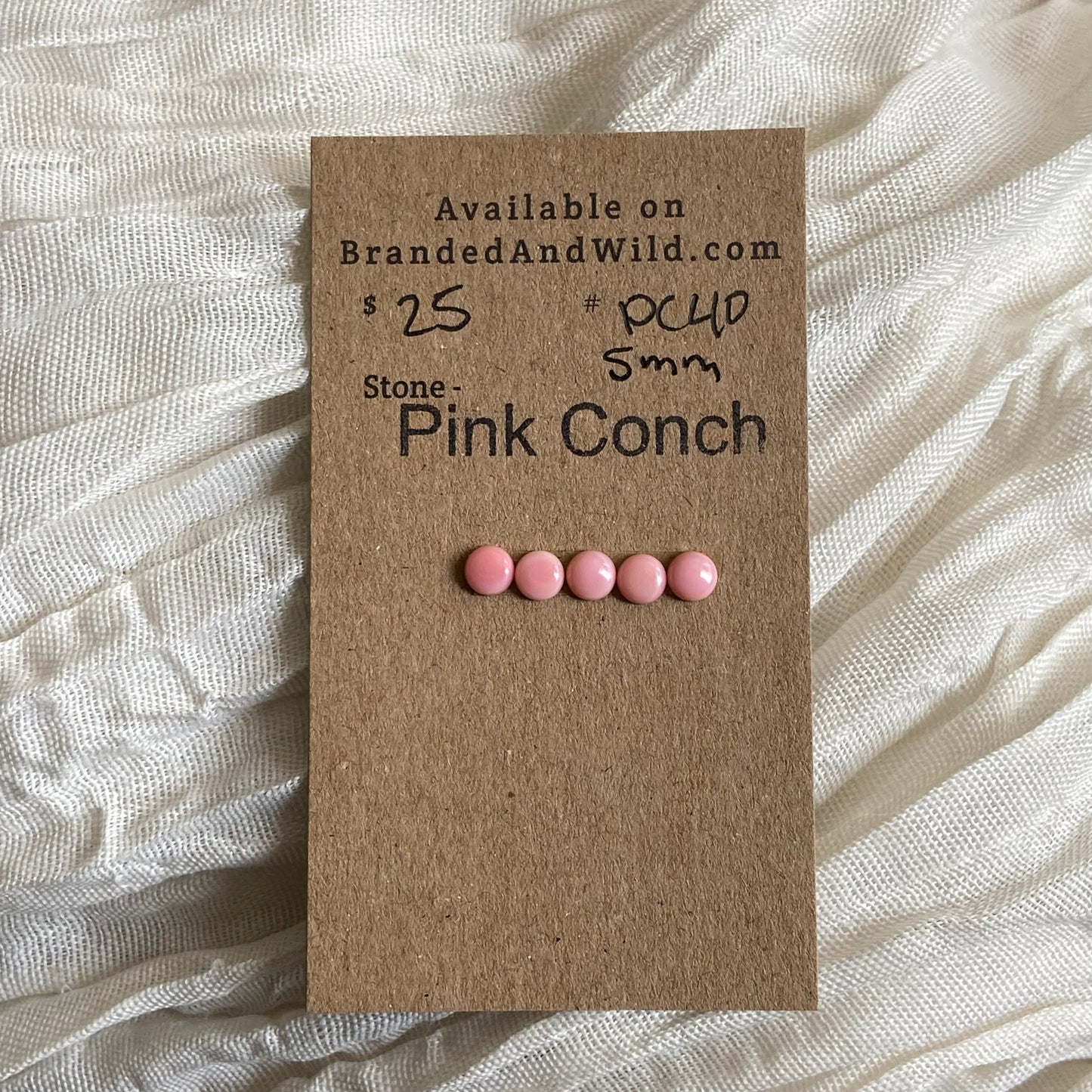 Pink Conch Cabochon - PC40 87518B47-71F8-4A7A-A057-25839D5DA9F0 Brandedandwild.com