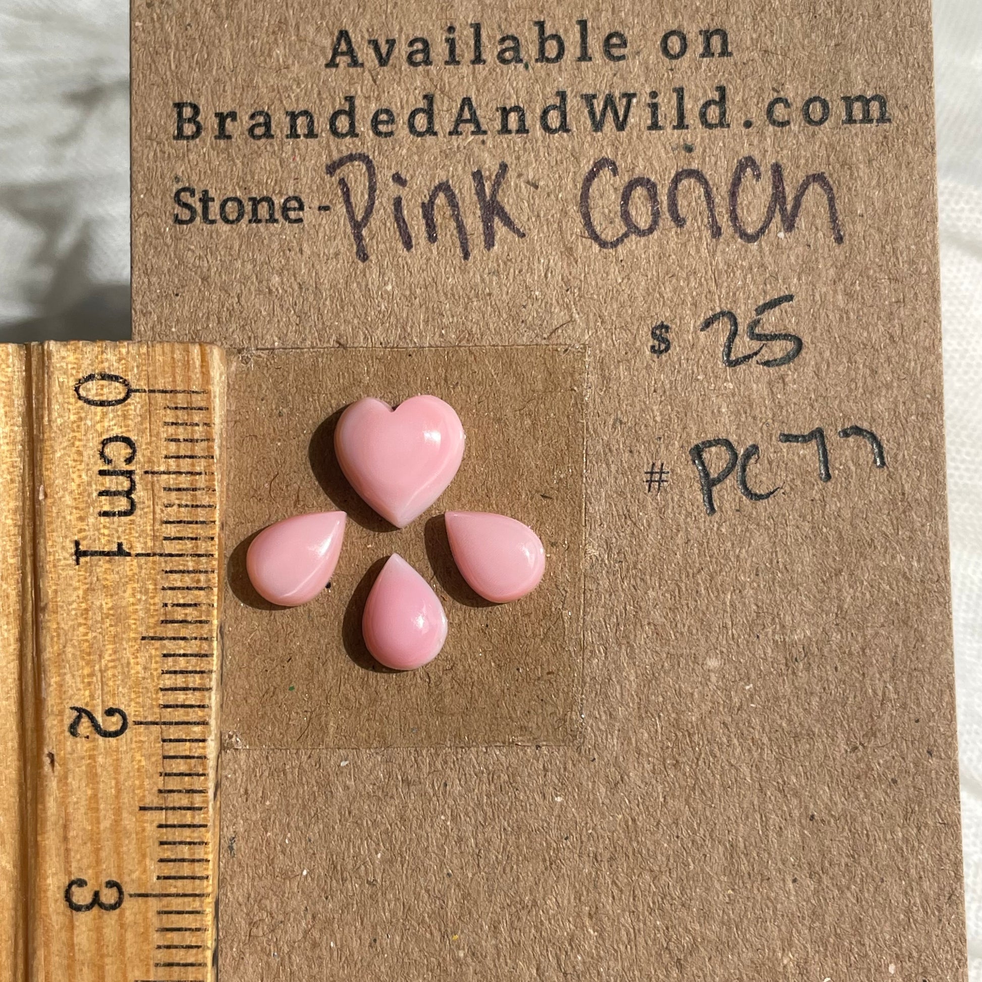 Pink Conch Cabochon - PC77 8759A68E-D6B0-4477-B543-F77A70D71F5B Brandedandwild.com