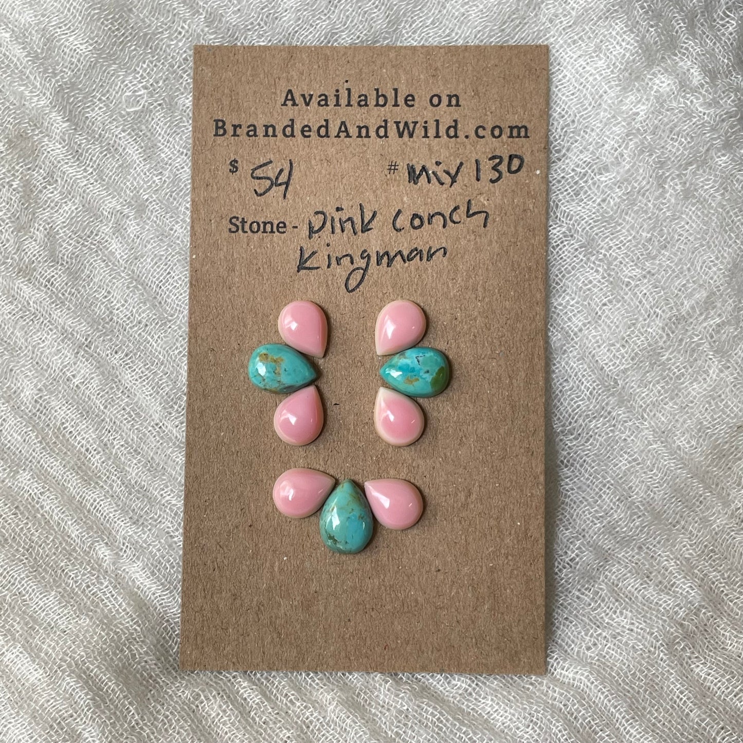 Kingman / Pink Conch Cabochon - Mix130 87696278-8E4A-4E8F-B331-C599678A2A3A Brandedandwild.com