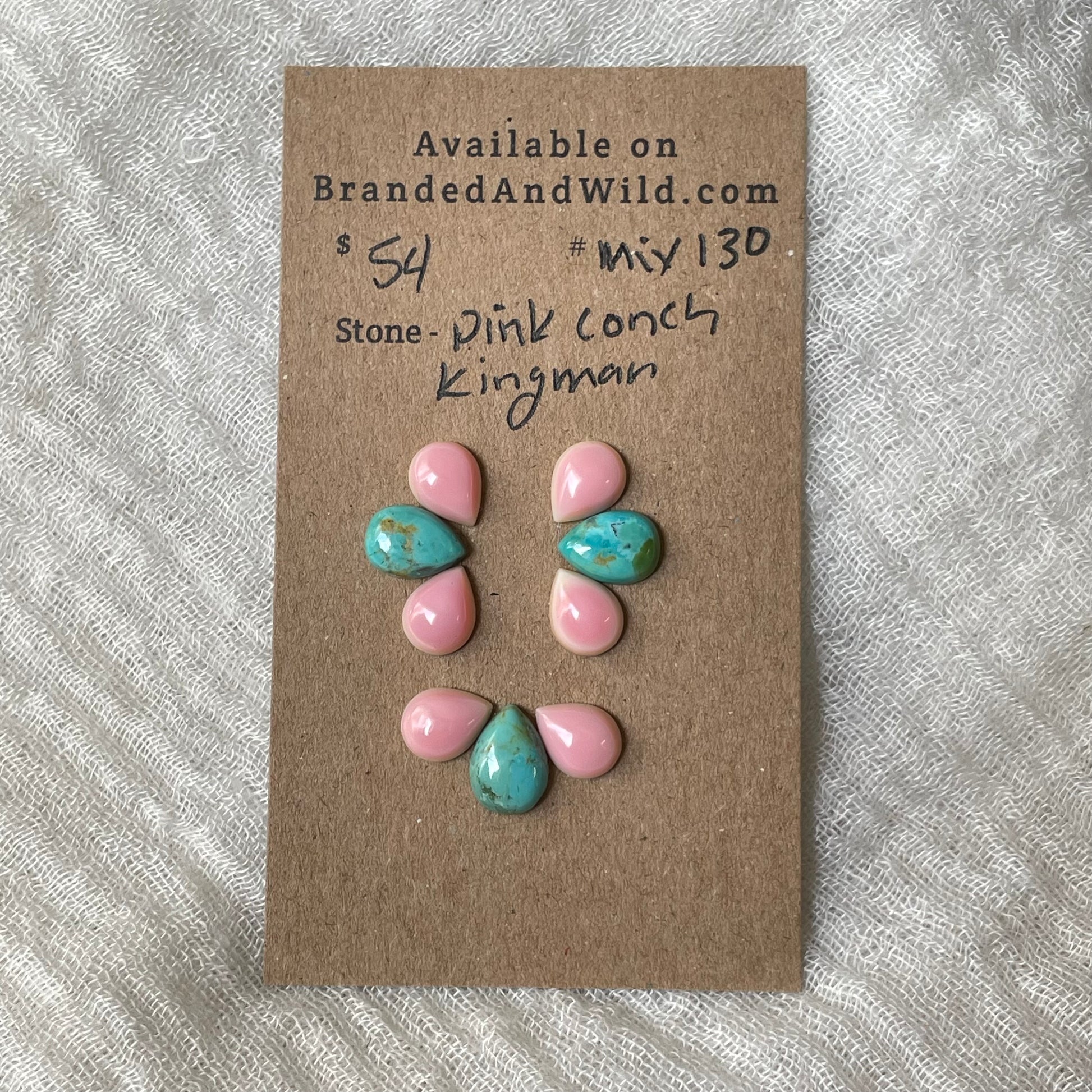 Kingman / Pink Conch Cabochon - Mix130 87696278-8E4A-4E8F-B331-C599678A2A3A Brandedandwild.com