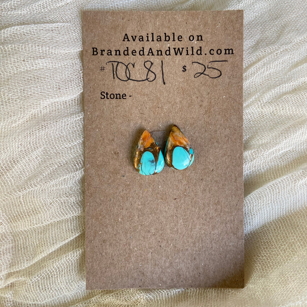 Turquoise, Oyster Shell, Copper Cabochon - TOC81 8779C5C5-71E6-4DEC-B9B2-0D1CC6A68115 Brandedandwild.com