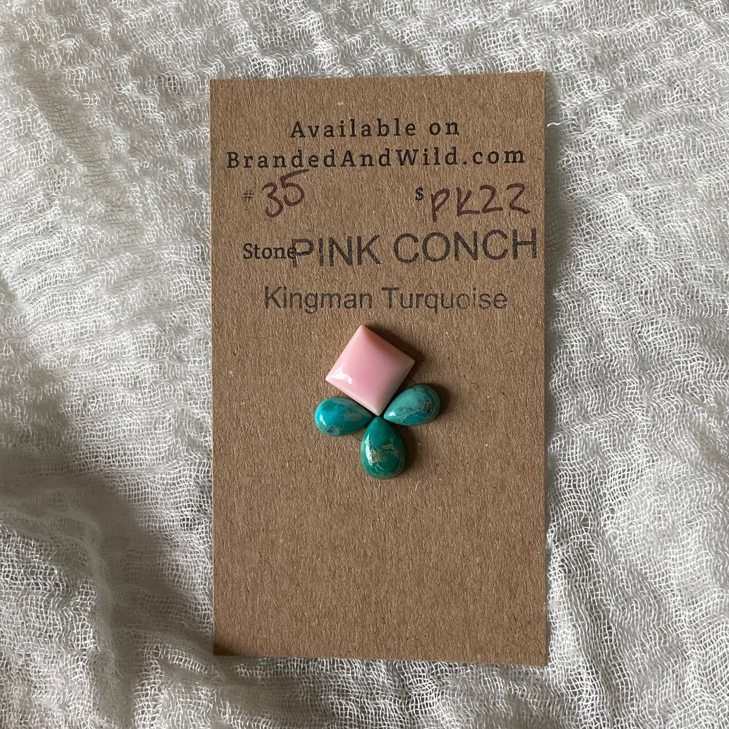 Pink Conch / Kingman Turquoise Cabochon - PK22
