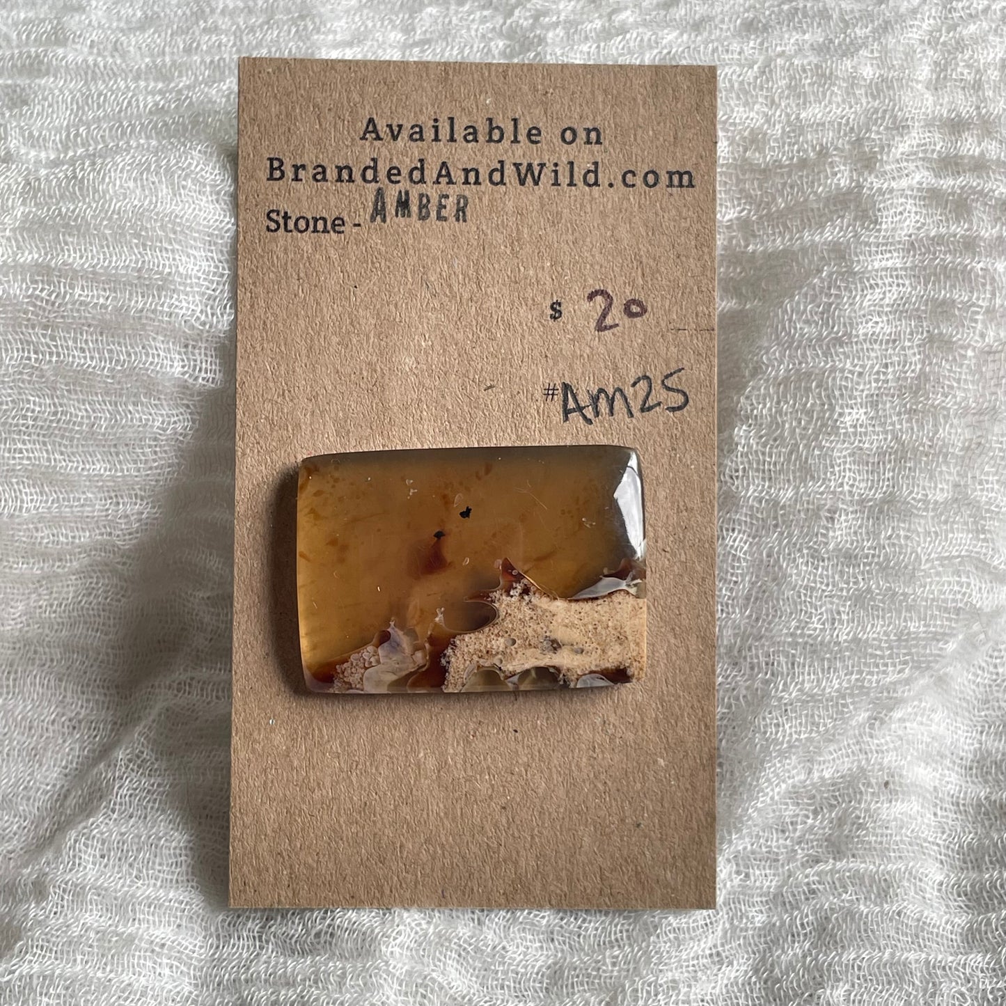 Amber Cabochon AM25 87BDDB74-9F1D-4987-B43D-E13FC7C24EAE Brandedandwild.com