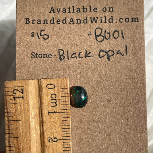 Black Opal - Cabochon - B001 87CB13BB-9BA5-4DA1-8097-F179E2EB4023 Brandedandwild.com