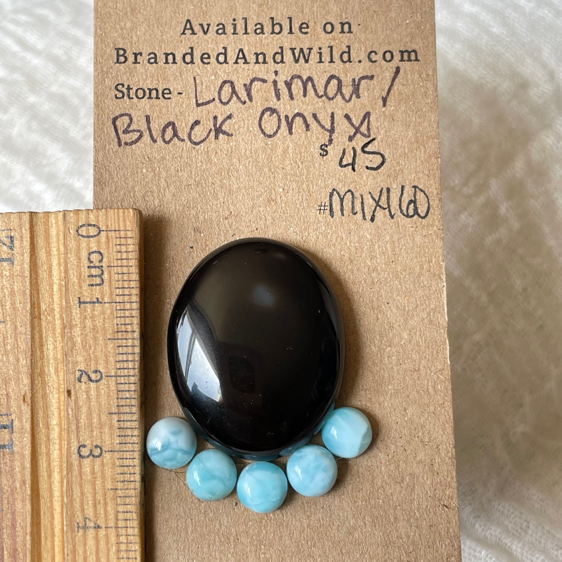 Larimar / Black Onyx Cabochon - Mix160 886B2FC0-2DA1-448C-8394-0411DBDC60AF Brandedandwild.com
