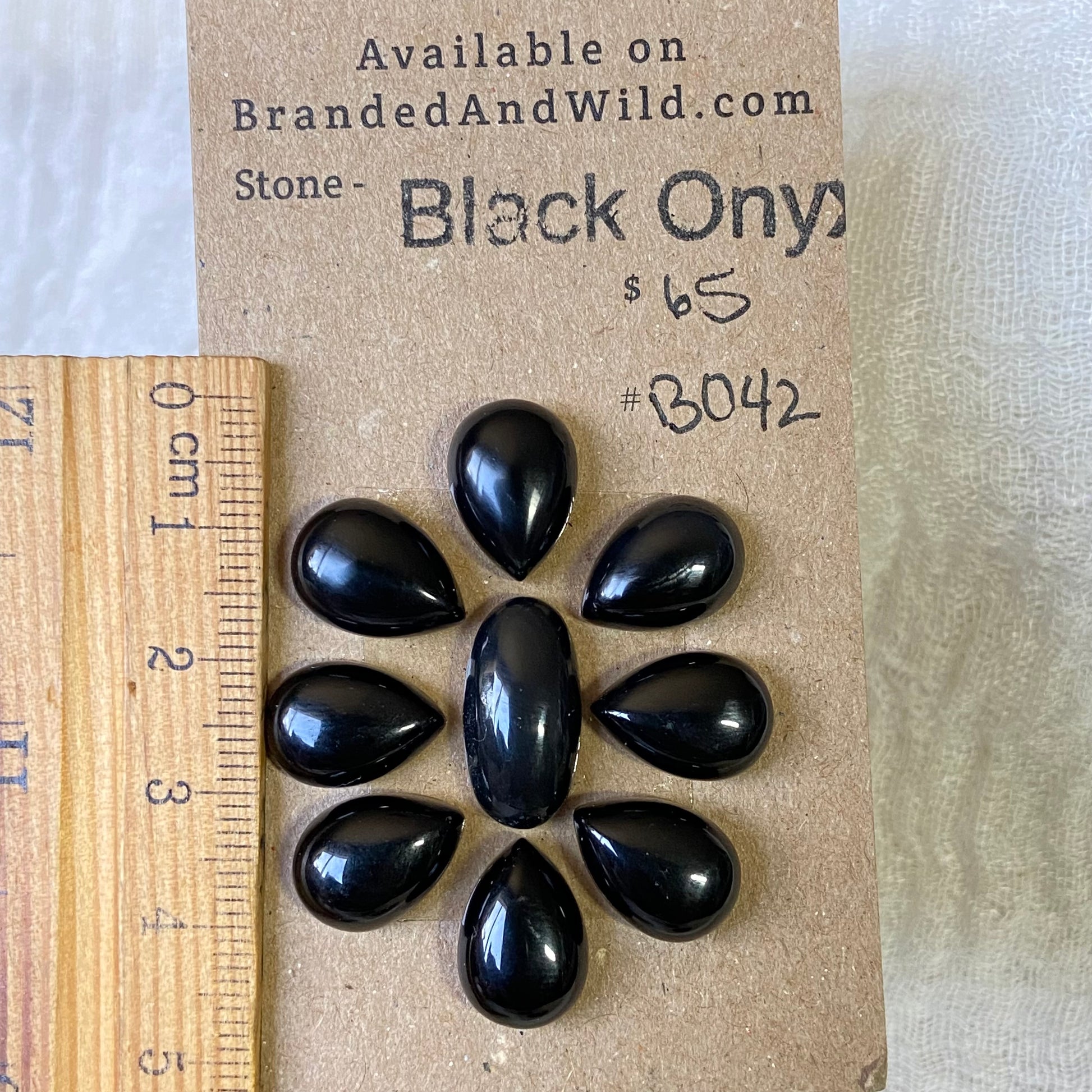 Black Onyx Cabochon - B042 888660A8-85B0-4FC9-9E8E-79ECC2D6DCF3 Brandedandwild.com