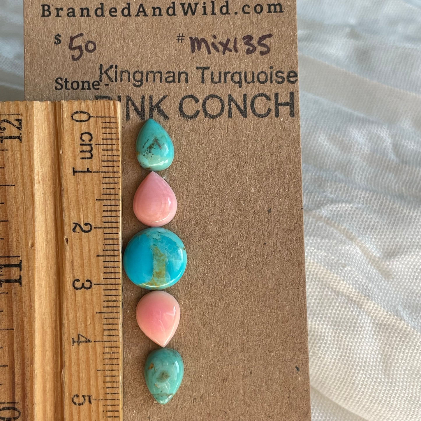 Kingman / Pink Conch Cabochon - MIX135 888EE017-E3FF-4424-9EB5-D722F7200C42 Brandedandwild.com