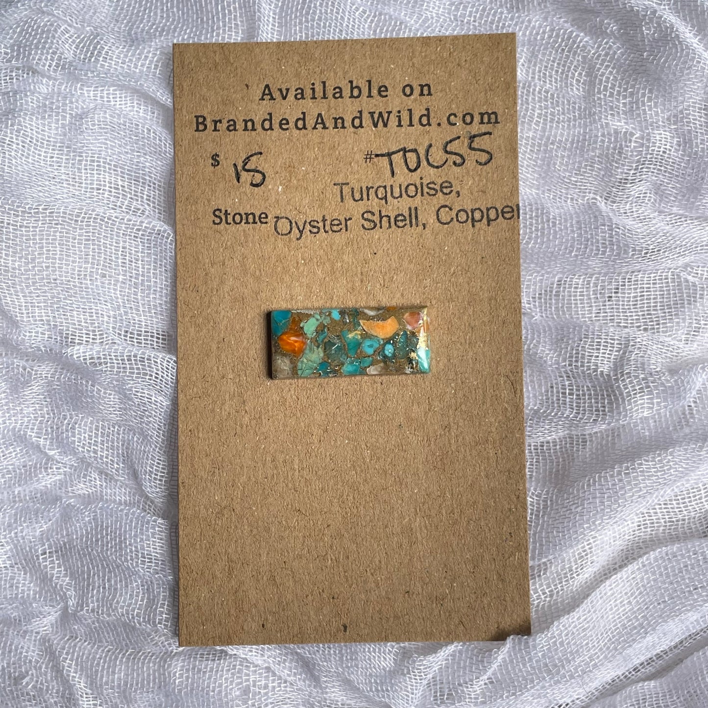 Turquoise, Oyster Shell, Copper Cabochon - TOC55 889842DB-B5BE-4BE8-8573-6A63C2857AAC Brandedandwild.com