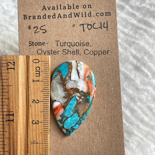 Turquoise, Oystershell, Copper Cabochon - TOC14 88C8A8C9-D60D-4F27-8220-CA155DEC0945 Brandedandwild.com