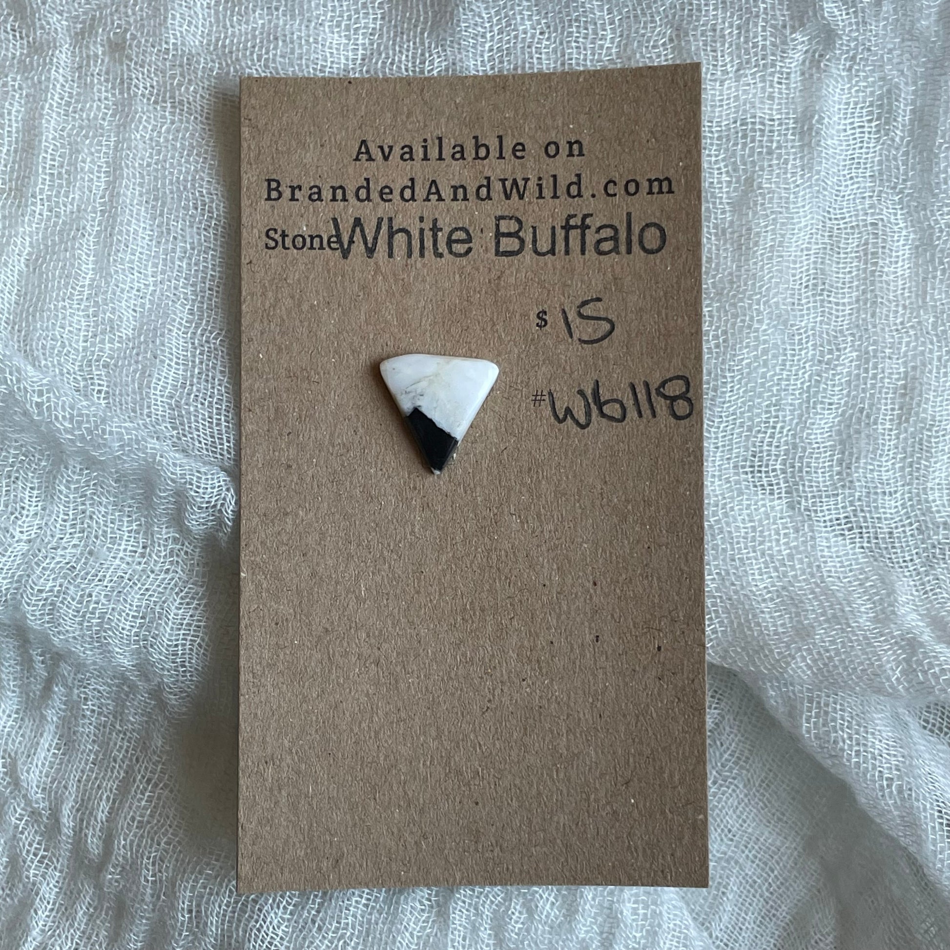 White Buffalo Cabochon - WB118 8918A979-8605-465E-B43E-17A5EBC4C9E6 Brandedandwild.com
