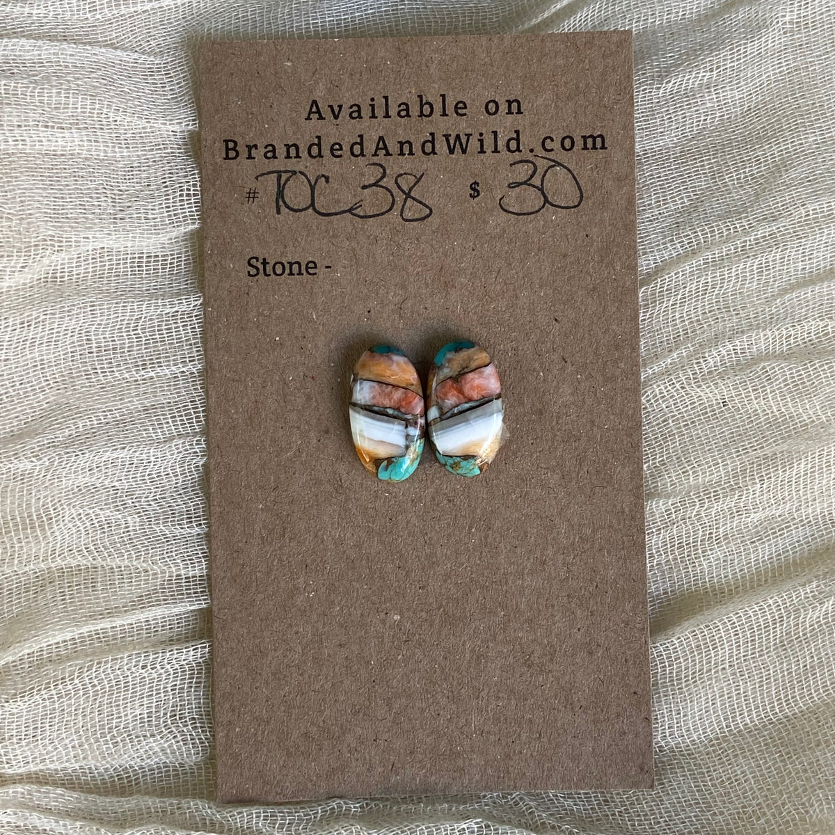 Turquoise, Oyster Shell, Copper Cabochon - TOC38 8940EB70-AF4E-4525-839E-DA3B1E37F067 Brandedandwild.com