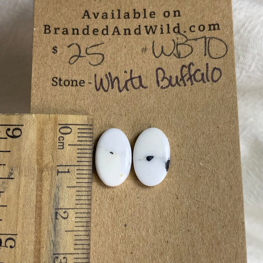 White Buffalo Cabochon - WB70 89813D4E-3F21-4920-BA9F-9A1D8503411F Brandedandwild.com