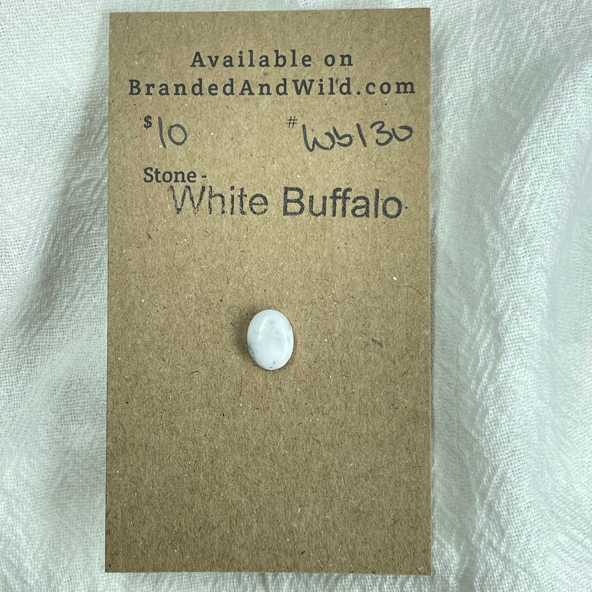 White Buffalo Cabochon - WB130 89849C26-B674-4AFC-AE50-D22C9A37DA1E Brandedandwild.com