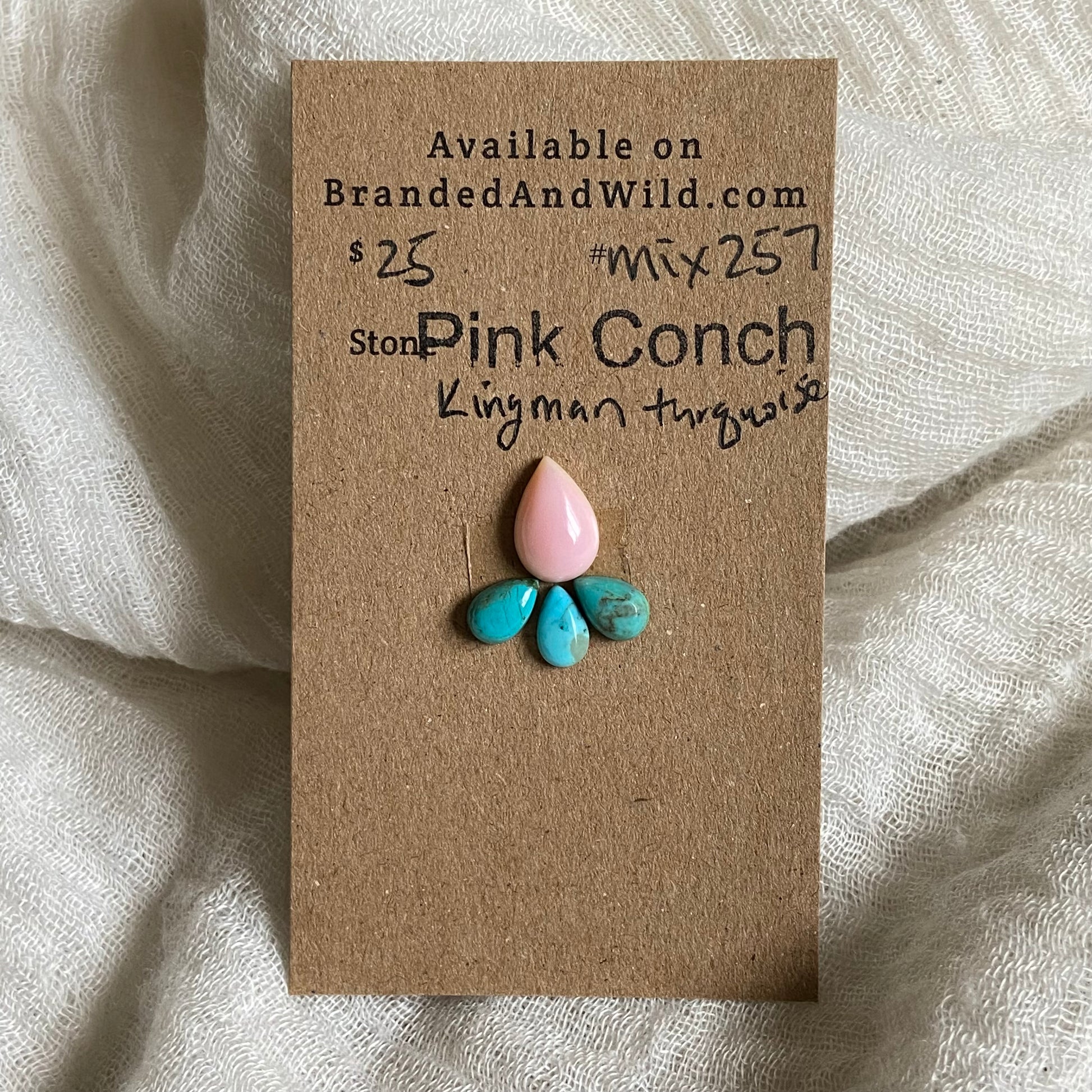 Kingman / Pink Conch Cabochon - Mix255 898B976B-CE89-456E-956B-C2CBACE92000 Brandedandwild.com