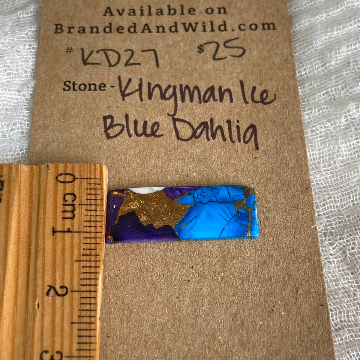Kingman Ice Blue Dahlia Cabochon - KD27