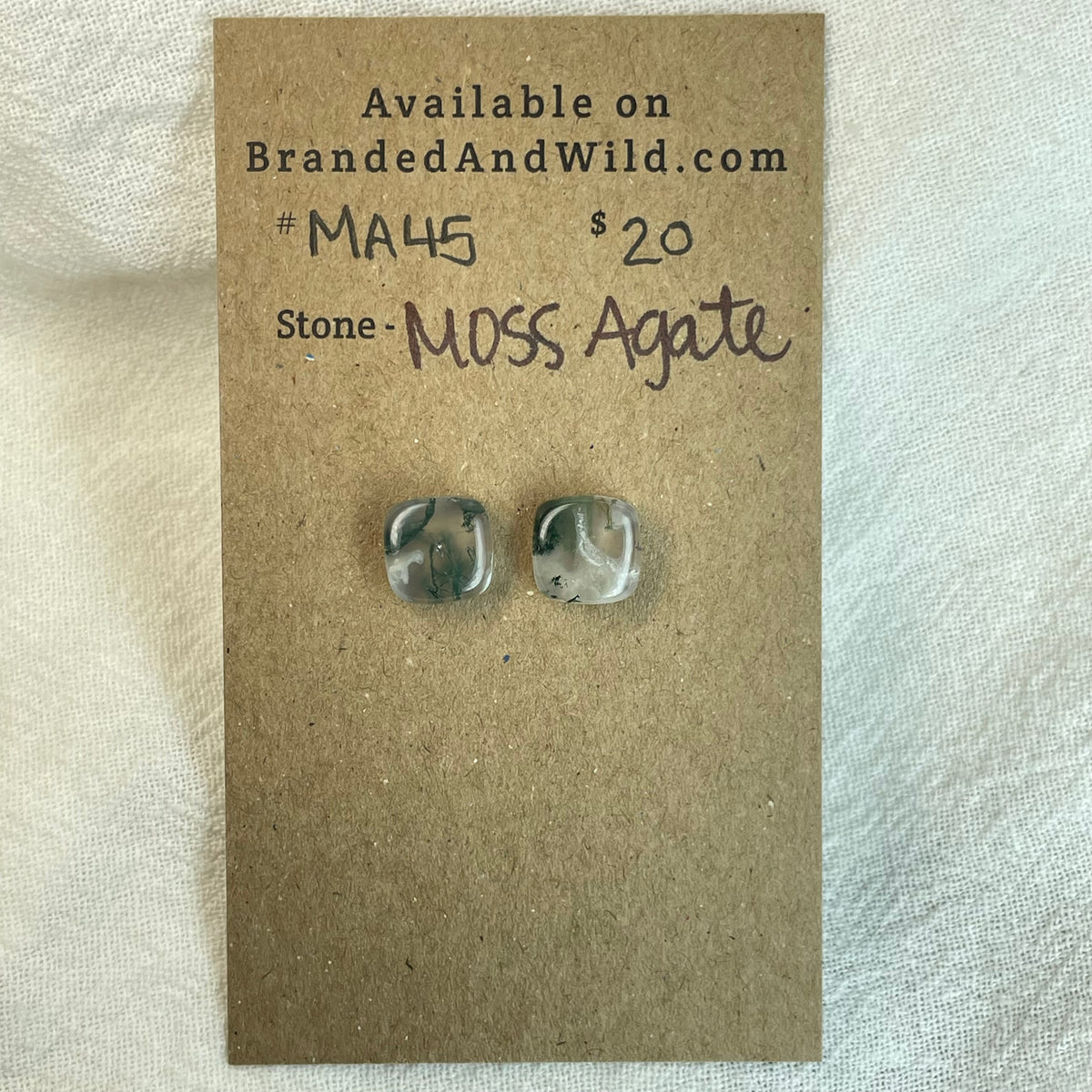 Moss Agate Cabochon - MA45 899F4CB8-503E-4AB7-A24D-9AF3949A92AE Brandedandwild.com
