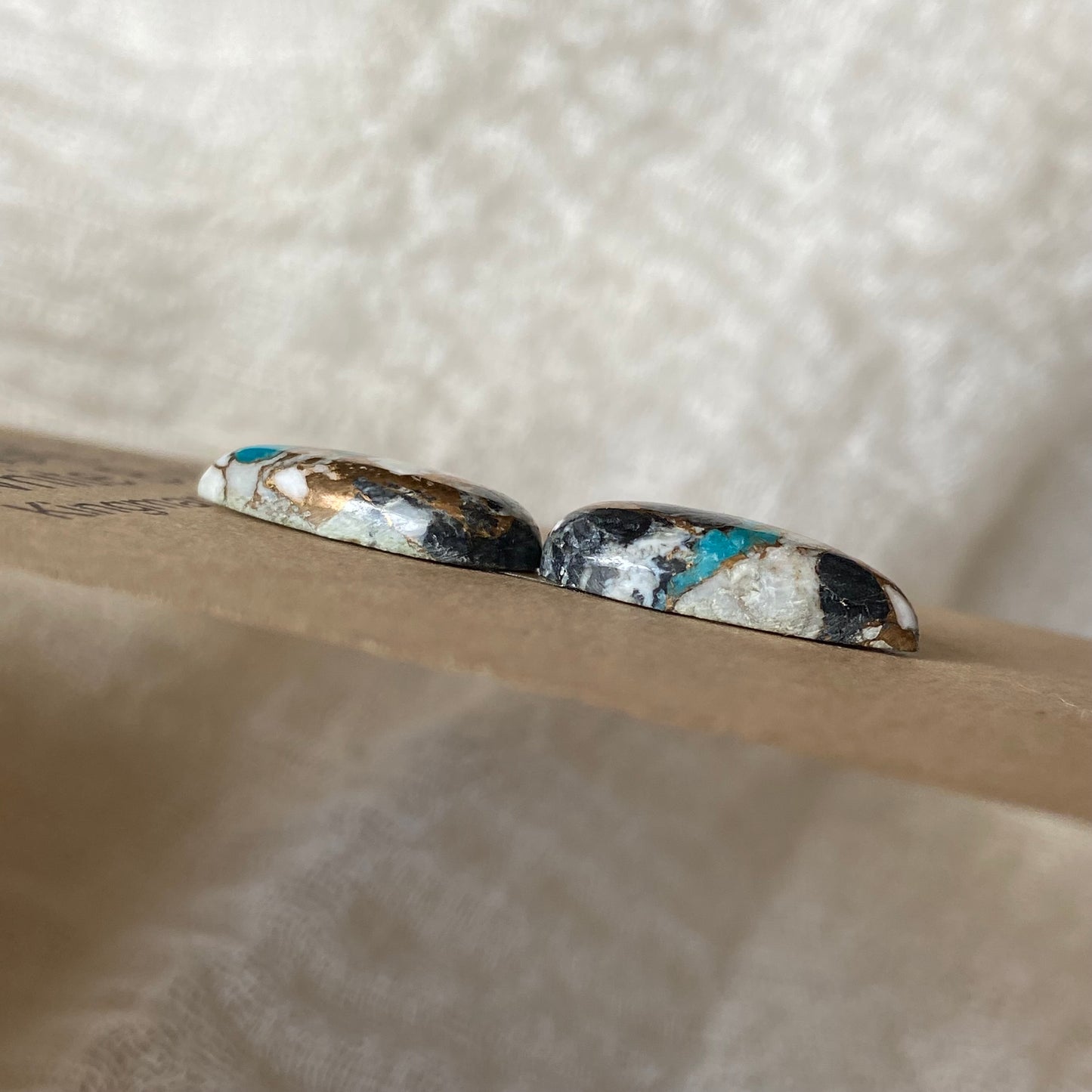 Kingman Turquoise, White Buffalo, Copper Cabochon - KWC4 899F70E3-C2A3-4C81-BFFA-5518F02C60F3 Brandedandwild.com