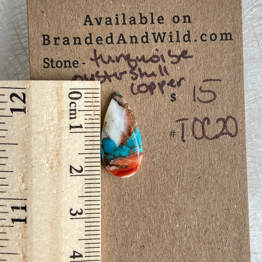 Turquoise, Oystershell, Copper Cabochon - TOC20