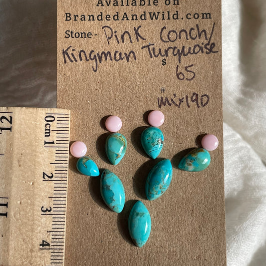 Kingman / Pink Conch Cabochon - Mix190 89C8C29F-FEC1-48C2-BF62-E58B58E86BA8 Brandedandwild.com