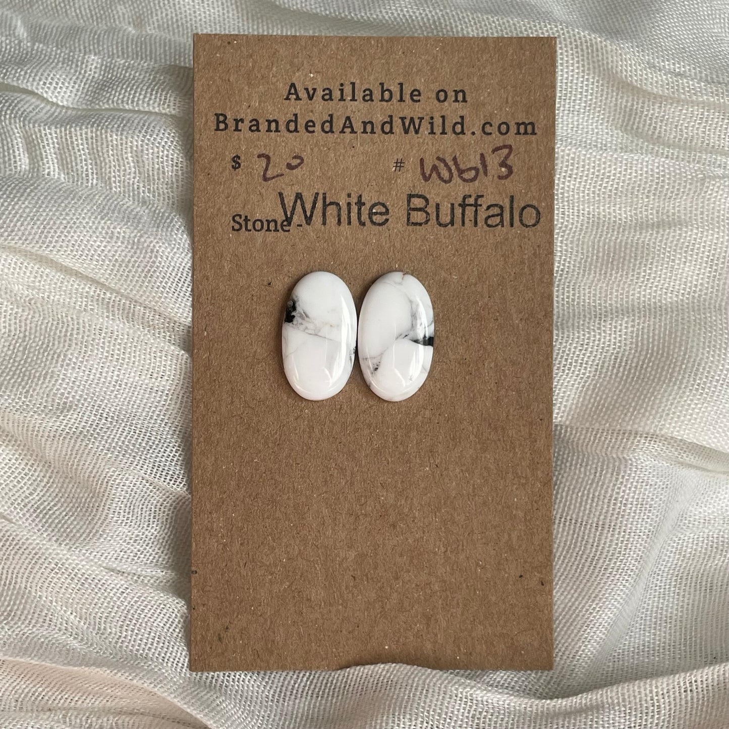 White Buffalo Cabochon - WB13 8A25B028-47A5-44AE-9E08-0C1B1EE0E8B1 Brandedandwild.com