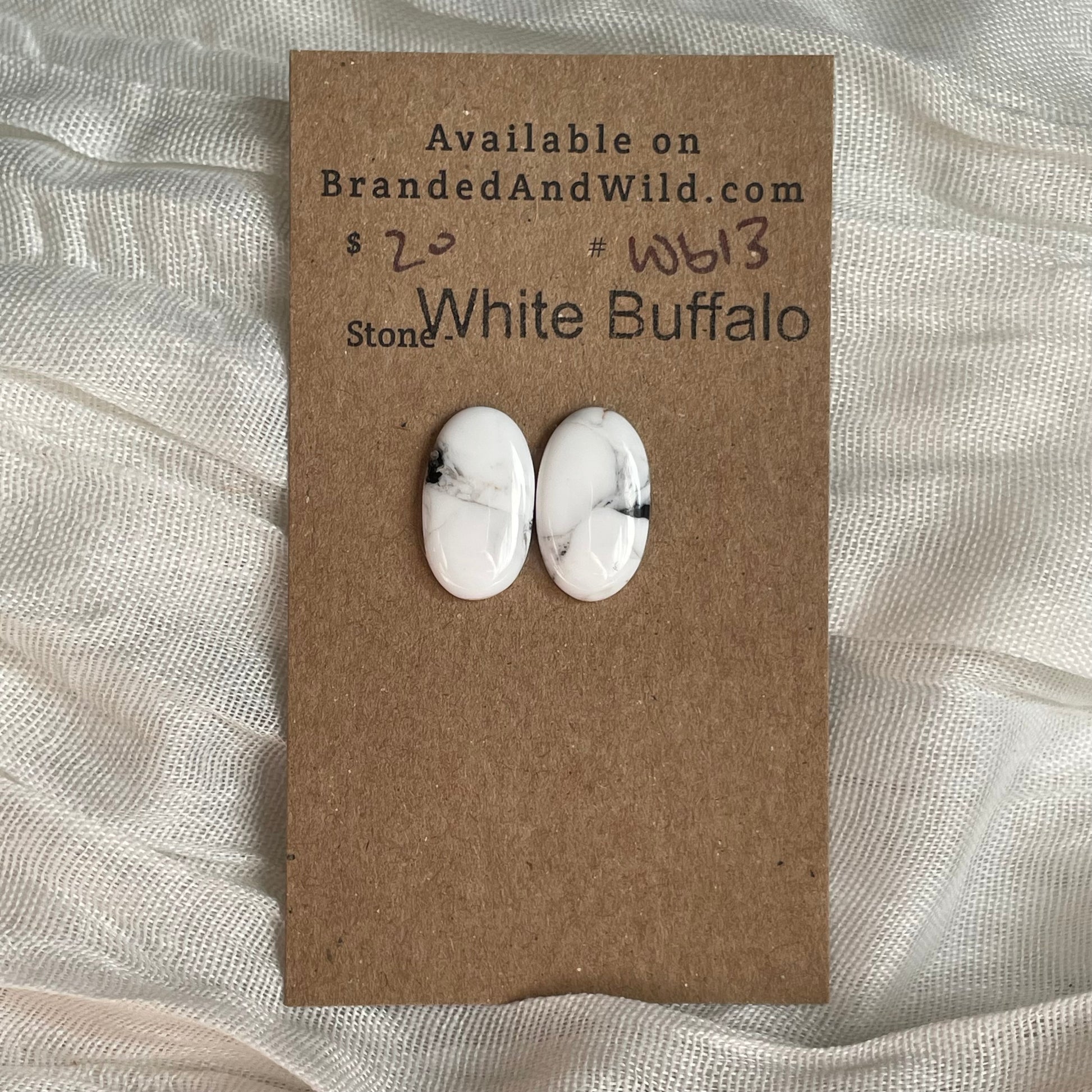 White Buffalo Cabochon - WB13 8A25B028-47A5-44AE-9E08-0C1B1EE0E8B1 Brandedandwild.com