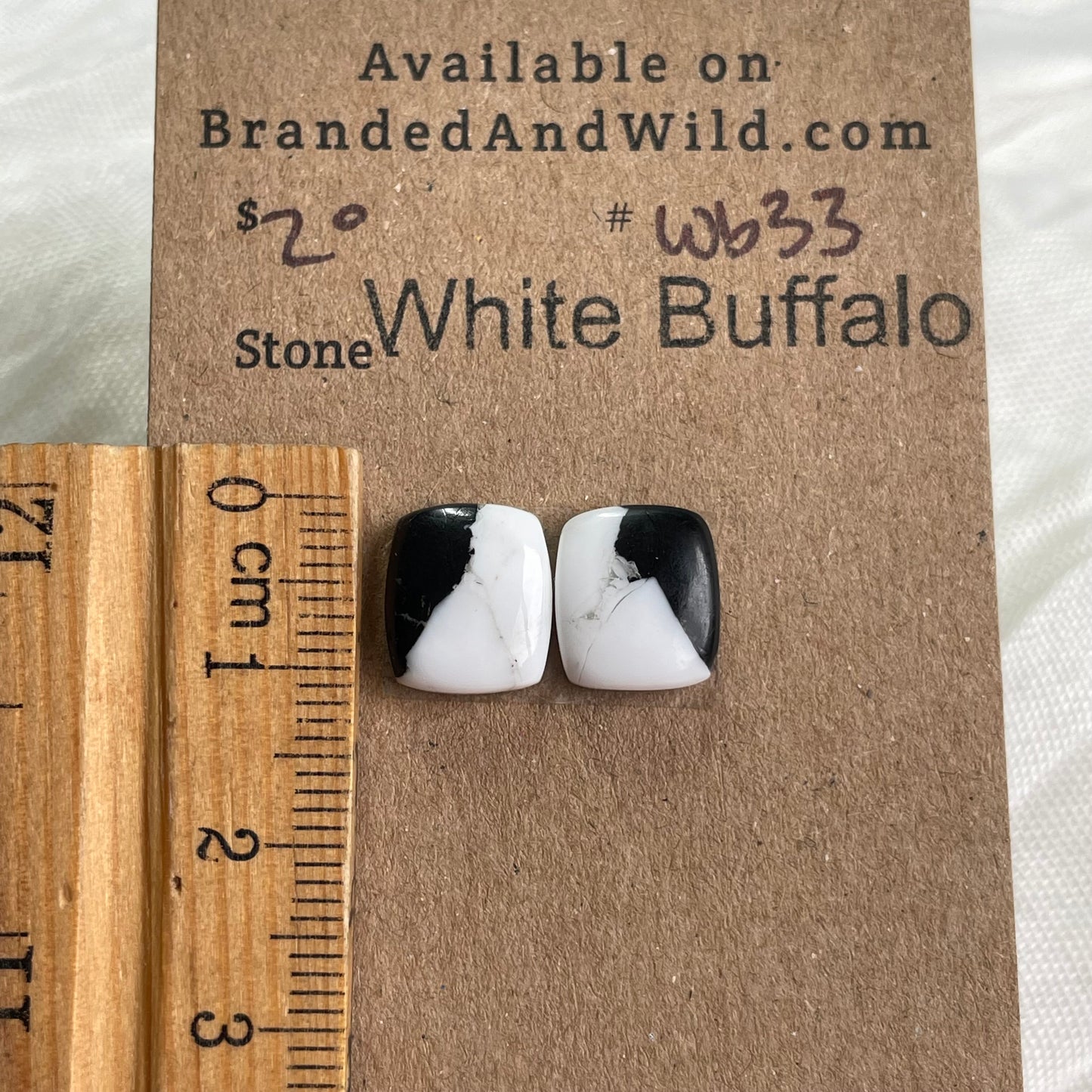 White Buffalo Cabochon - WB33 8A39EBF6-60FB-4DEF-837C-1831EFAB6559 Brandedandwild.com