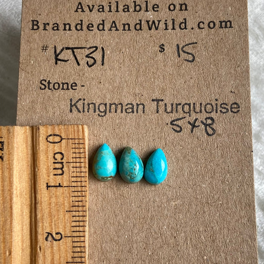 Kingman Turquoise Cabochon - KT31 8AB9E12A-209D-418D-9BB7-908A93EFA577 Brandedandwild.com