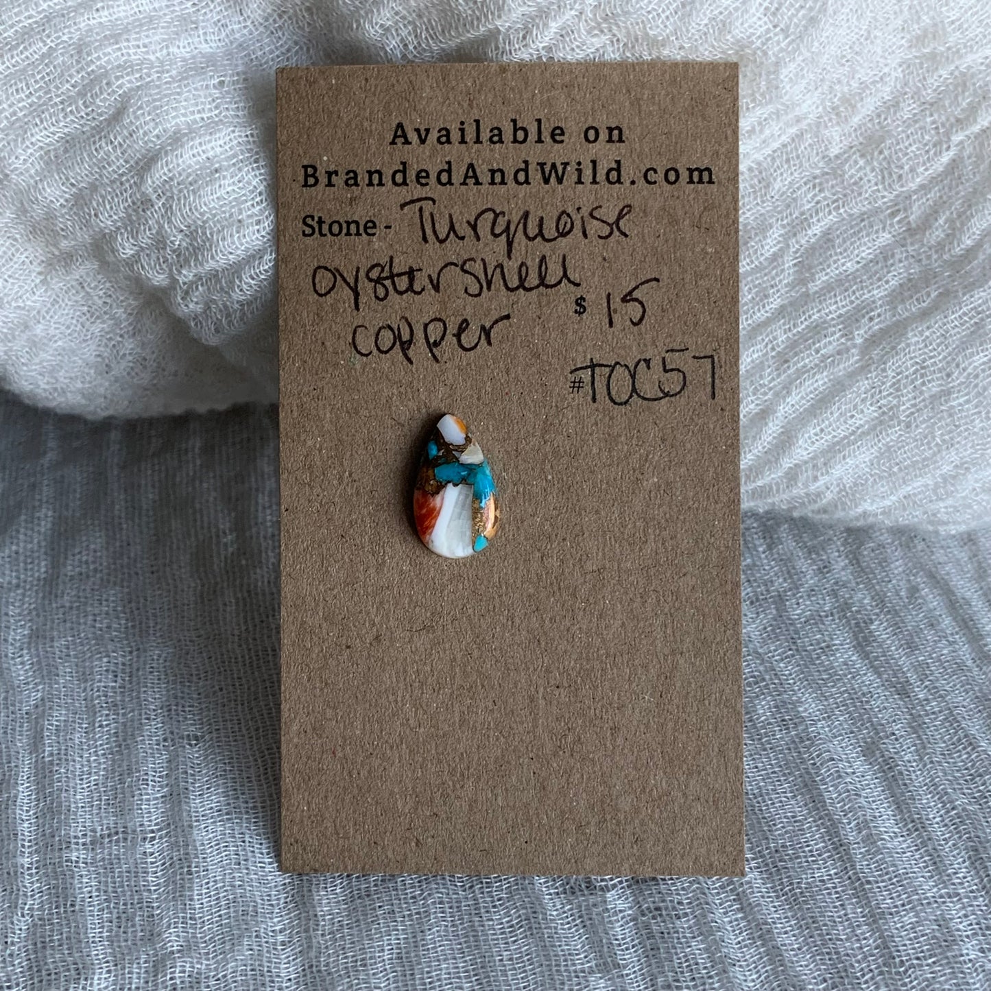Turquoise, Oystershell, Copper Cabochon - TOC57