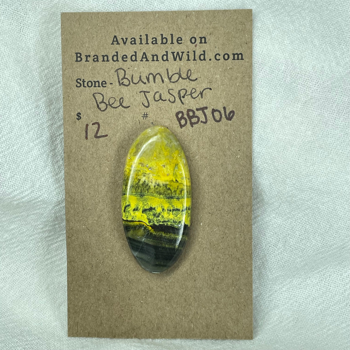 Bumblebee Jasper Cabochon - BBJ06 8AE8DE79-76C3-4D44-96F0-A2F8AAF9F89A Brandedandwild.com