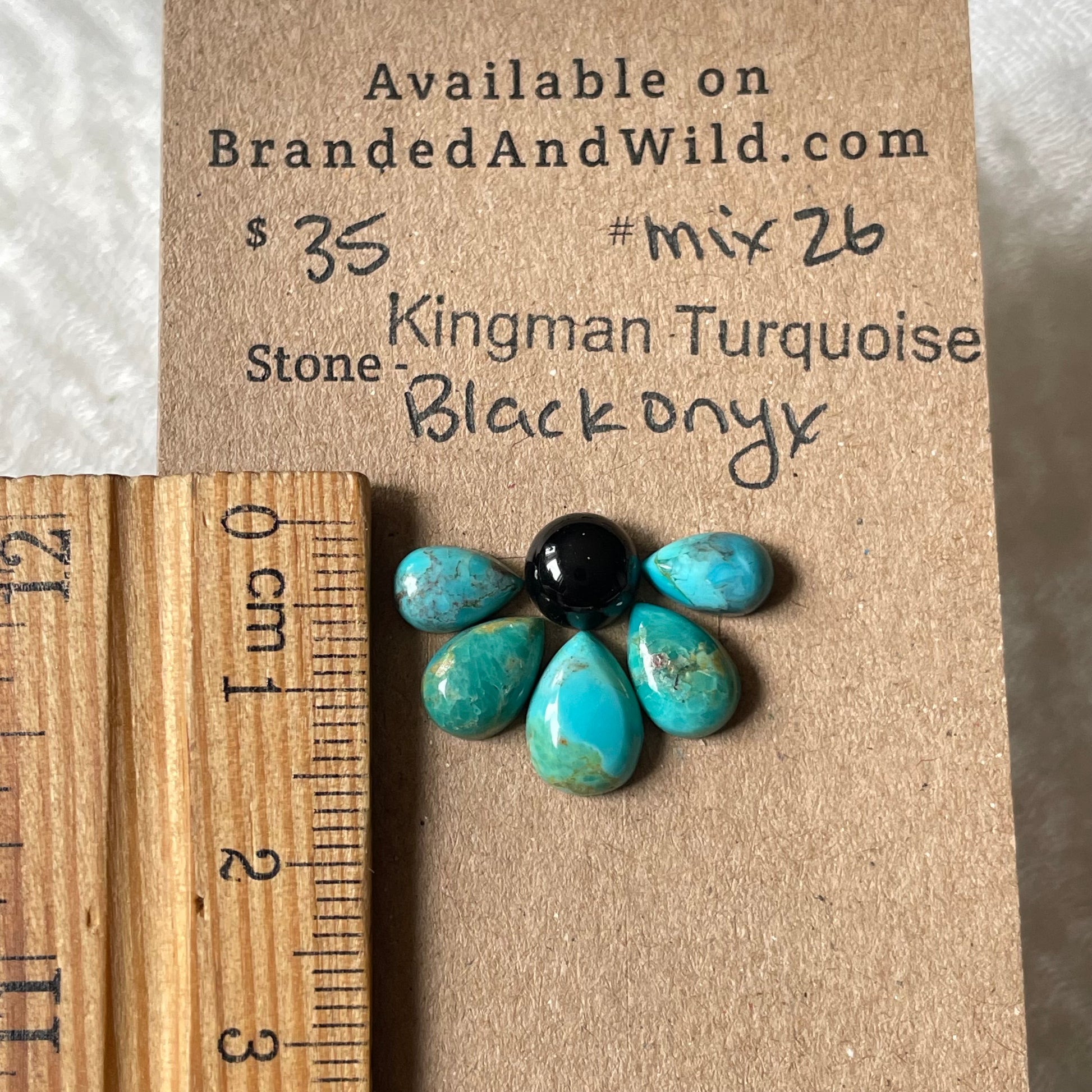 Kingman / Black Onyx Cabochon - Mix26 8AFD6AFB-D10E-4E00-94BE-EBC5B11944E6 Brandedandwild.com