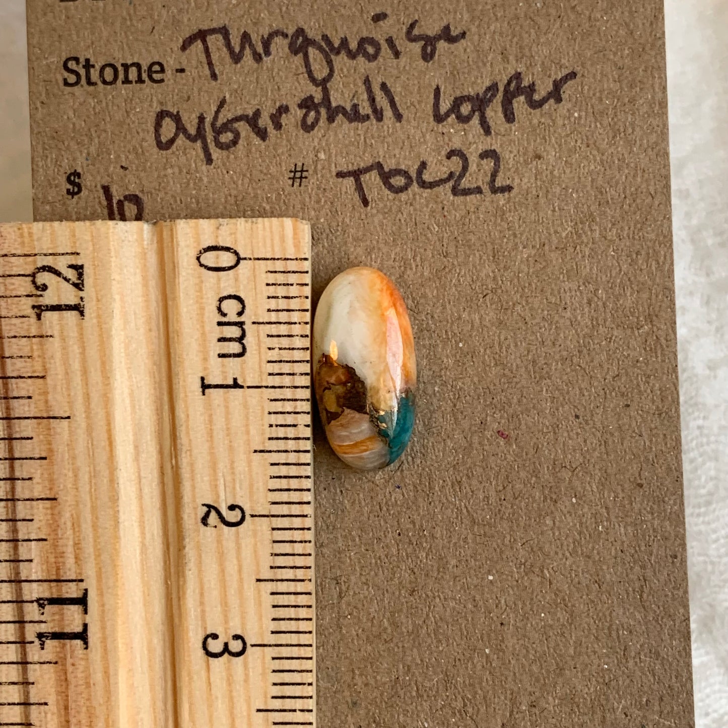 Turquoise, Oystershell, Copper Cabochon - TOC22