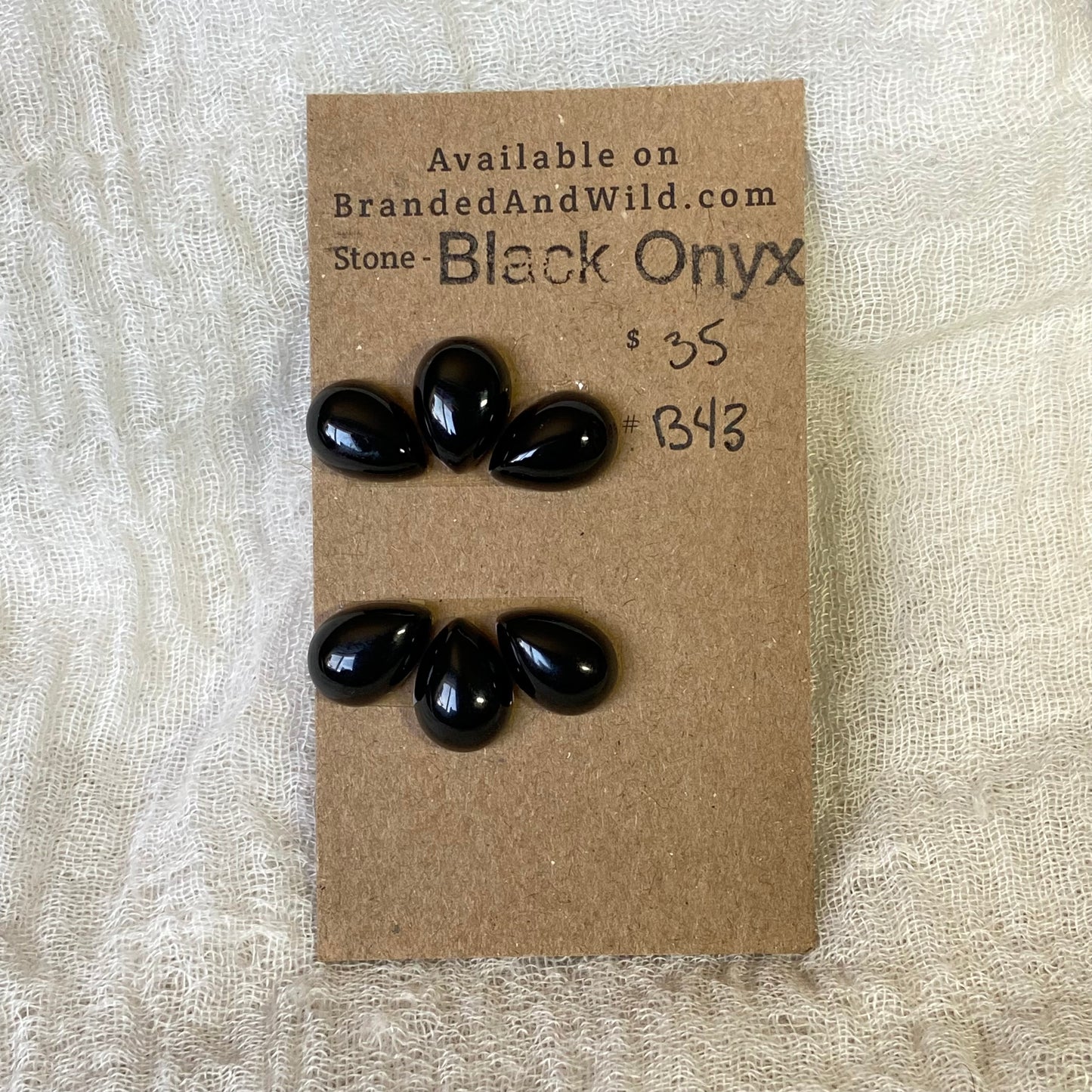 Black Onyx Cabochon - B43 8B86258C-7D51-444C-B649-0B16B809C961 Brandedandwild.com