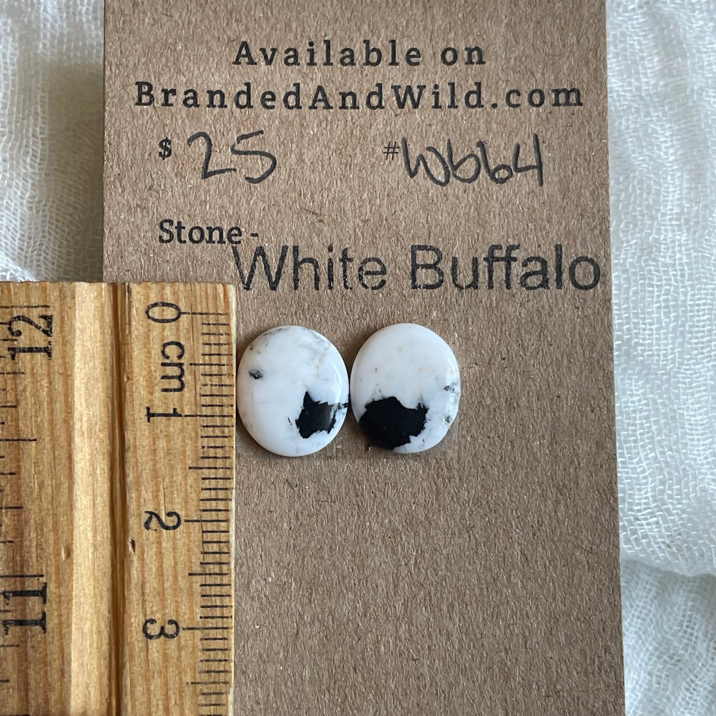 White Buffalo Cabochon - WB64 8B99F4A3-6311-4D2C-9198-2C9AF7705F86 Brandedandwild.com
