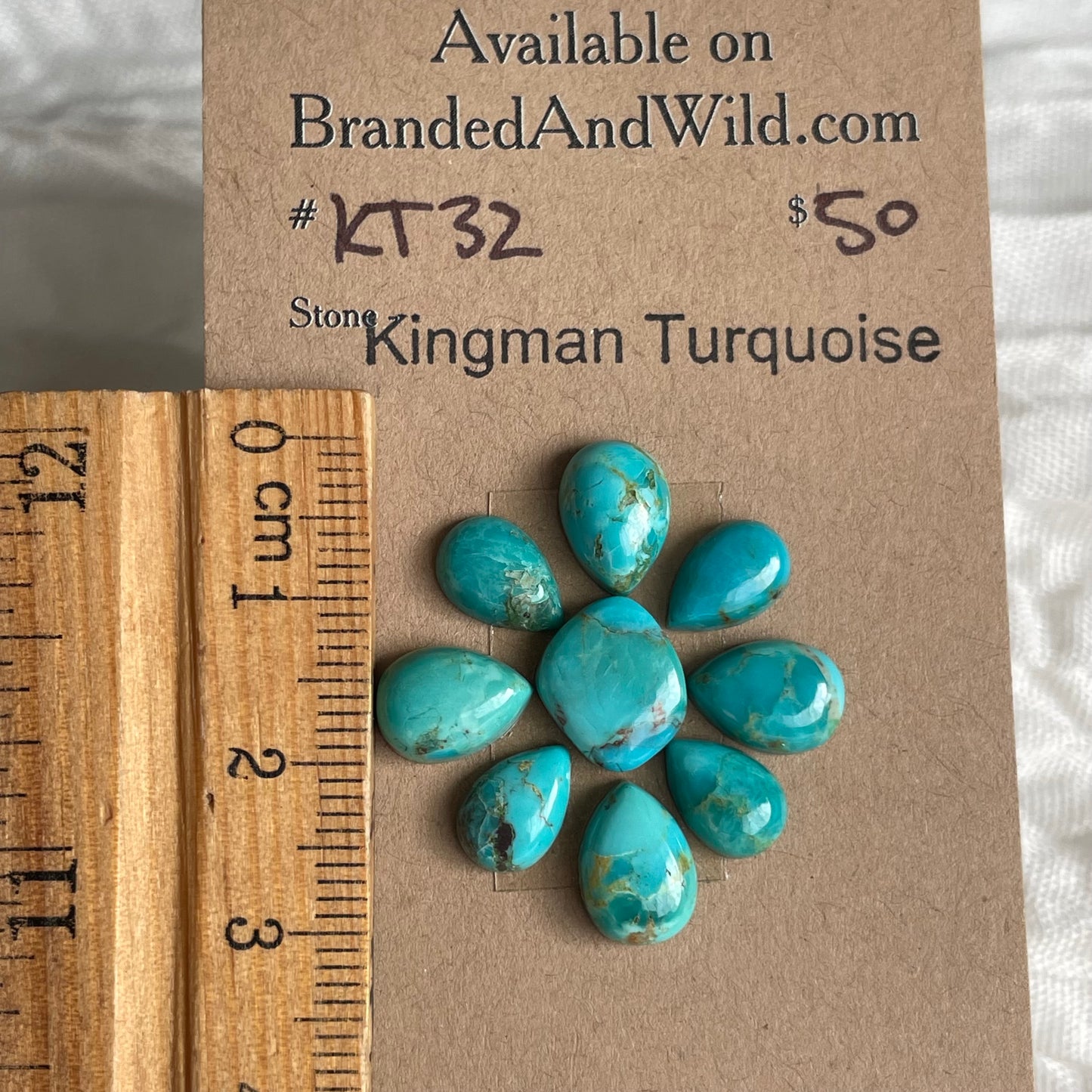 Kingman Turquoise Cabochon - KT32 8BAACF3B-5558-43F6-A7F8-9F5E2B497C22 Brandedandwild.com