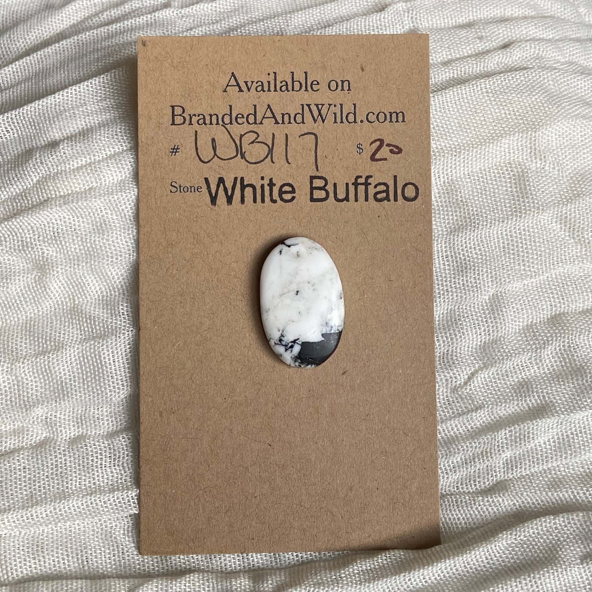 White Buffalo Cabochon - WB117 8BACDCAC-8148-4993-8AA4-4F301CA8F73E Brandedandwild.com