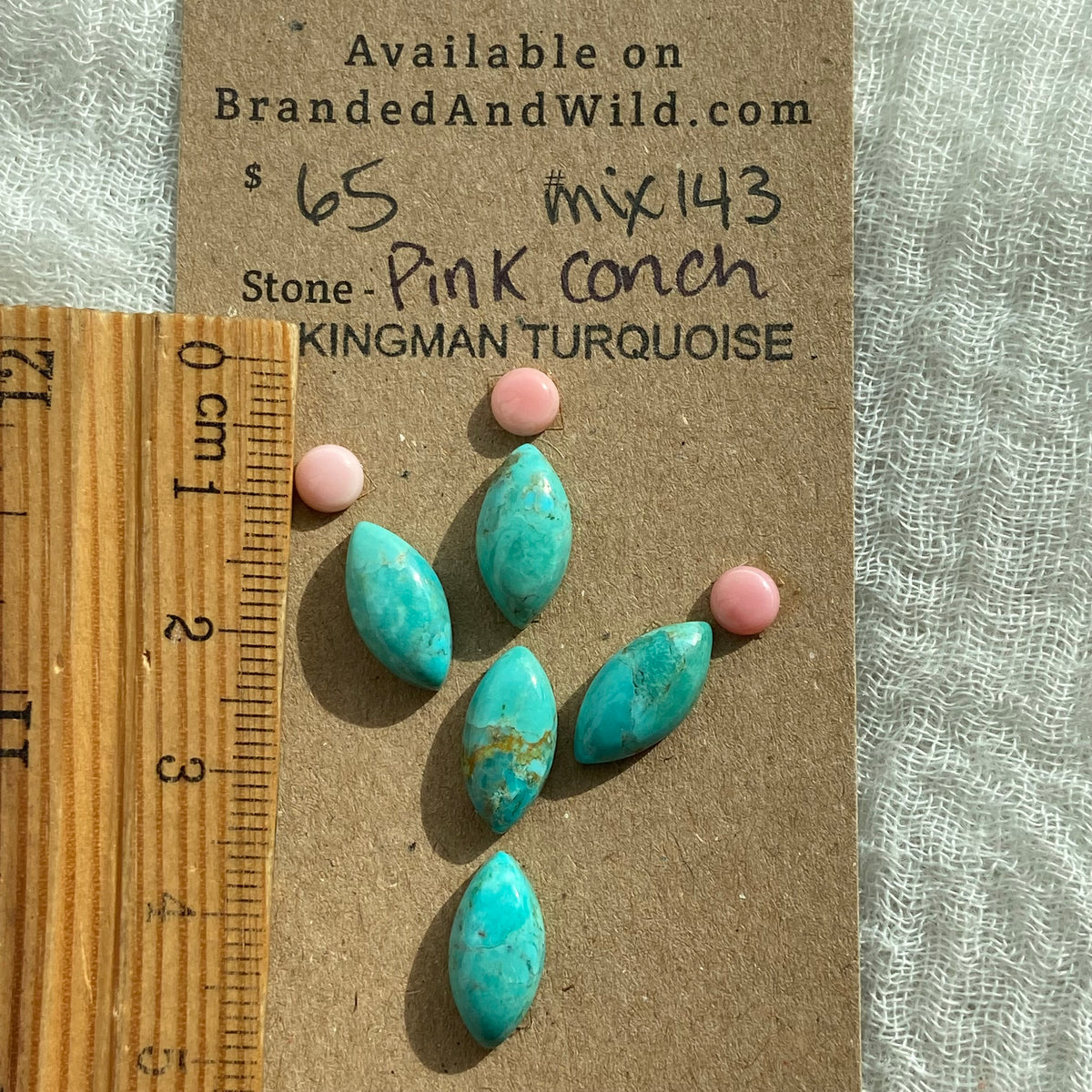 Pink Conch / Kingman Cabochon - Mix143