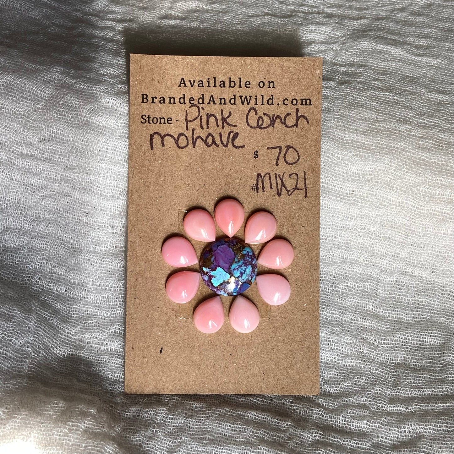 Pink Conch / Mohave Cabochon - MIX21