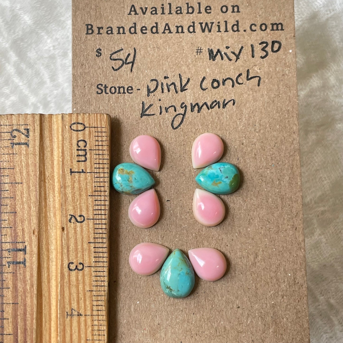 Kingman / Pink Conch Cabochon - Mix130 8BFE36C1-CAEE-4496-9208-2EFD97B6497F Brandedandwild.com